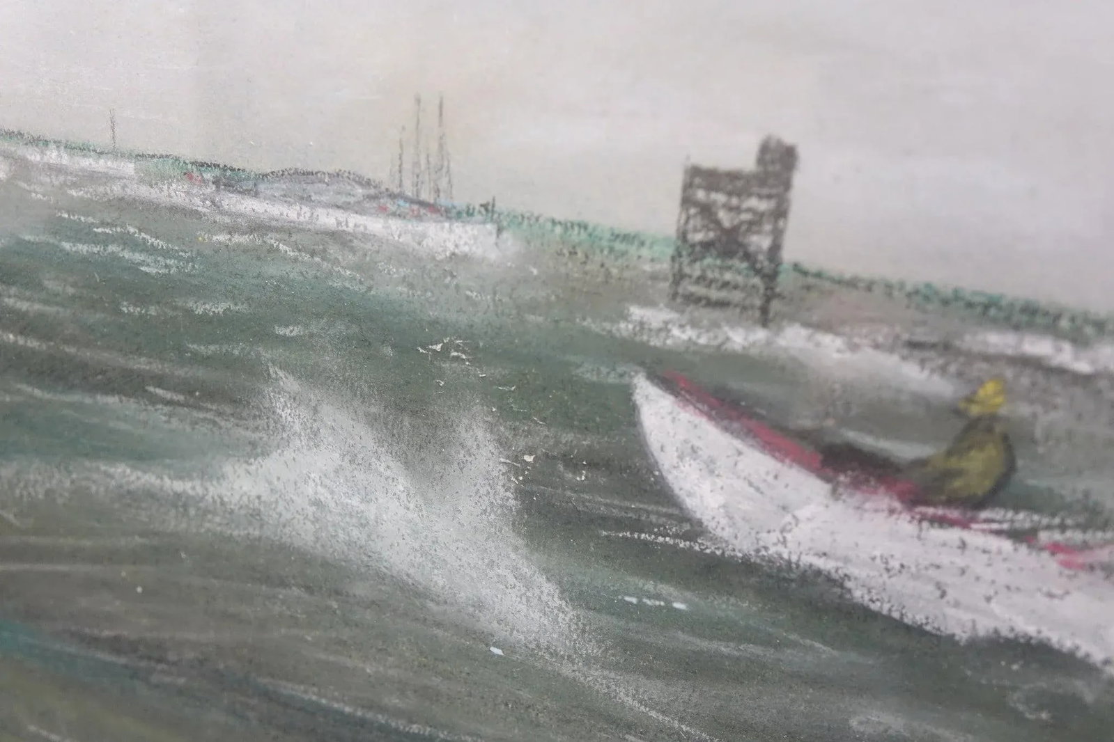 Racing the Storm - Watercolor Painting 1970 Signed on the Bottom, Framed - 2