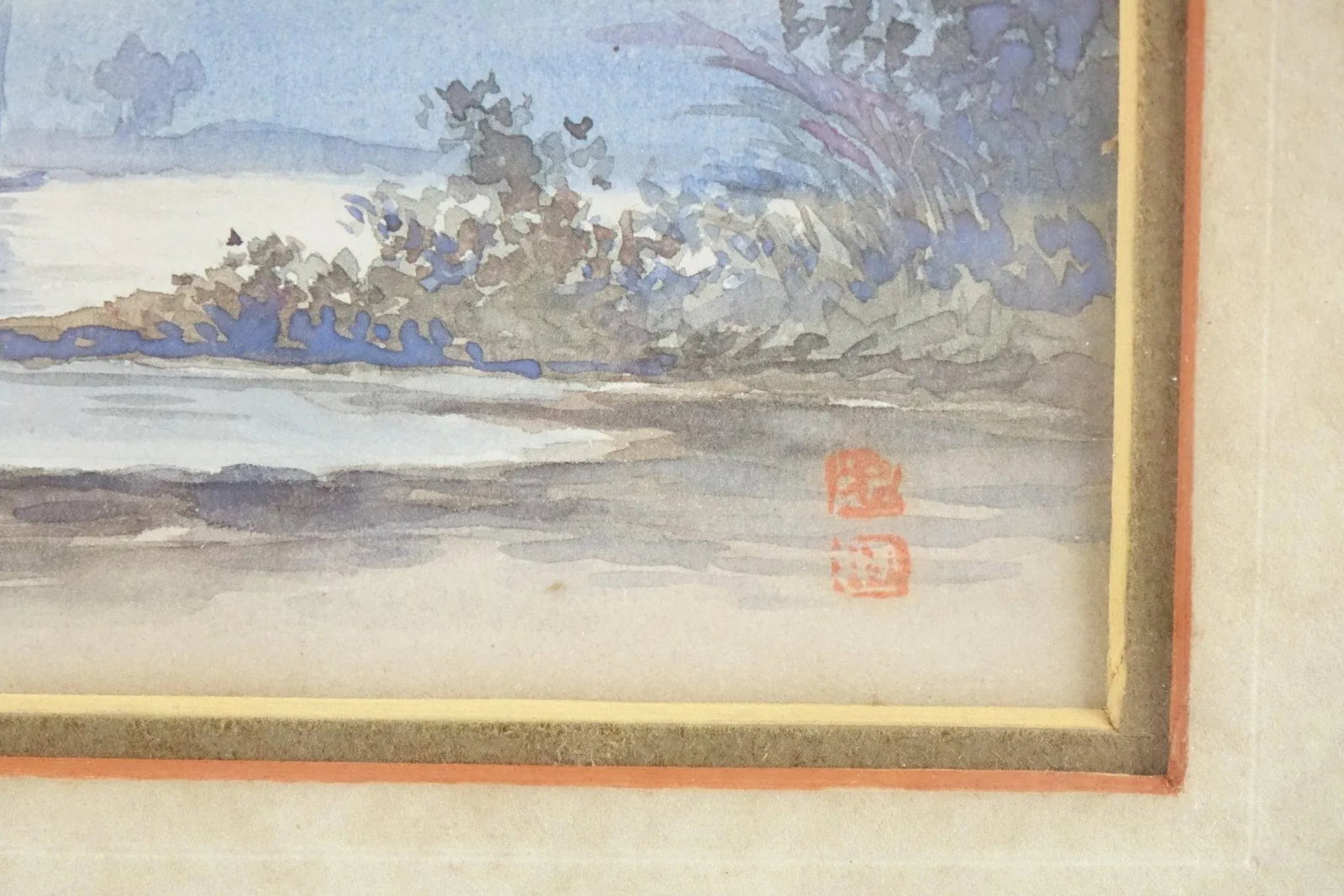 Early 20th Century On the River Original Watercolor on Paper Signed on the Bottom - 3