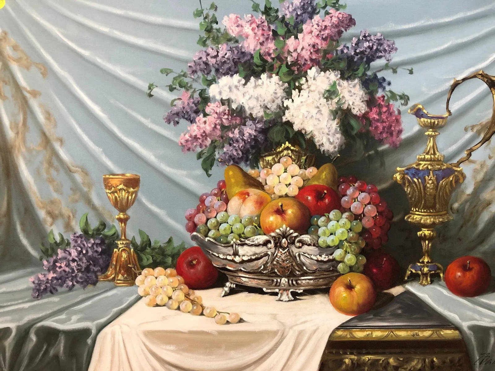 Early 20th Century **"Banquet of Beauty" by Bela Balogh – Original Signed Oil on Canvas - 5