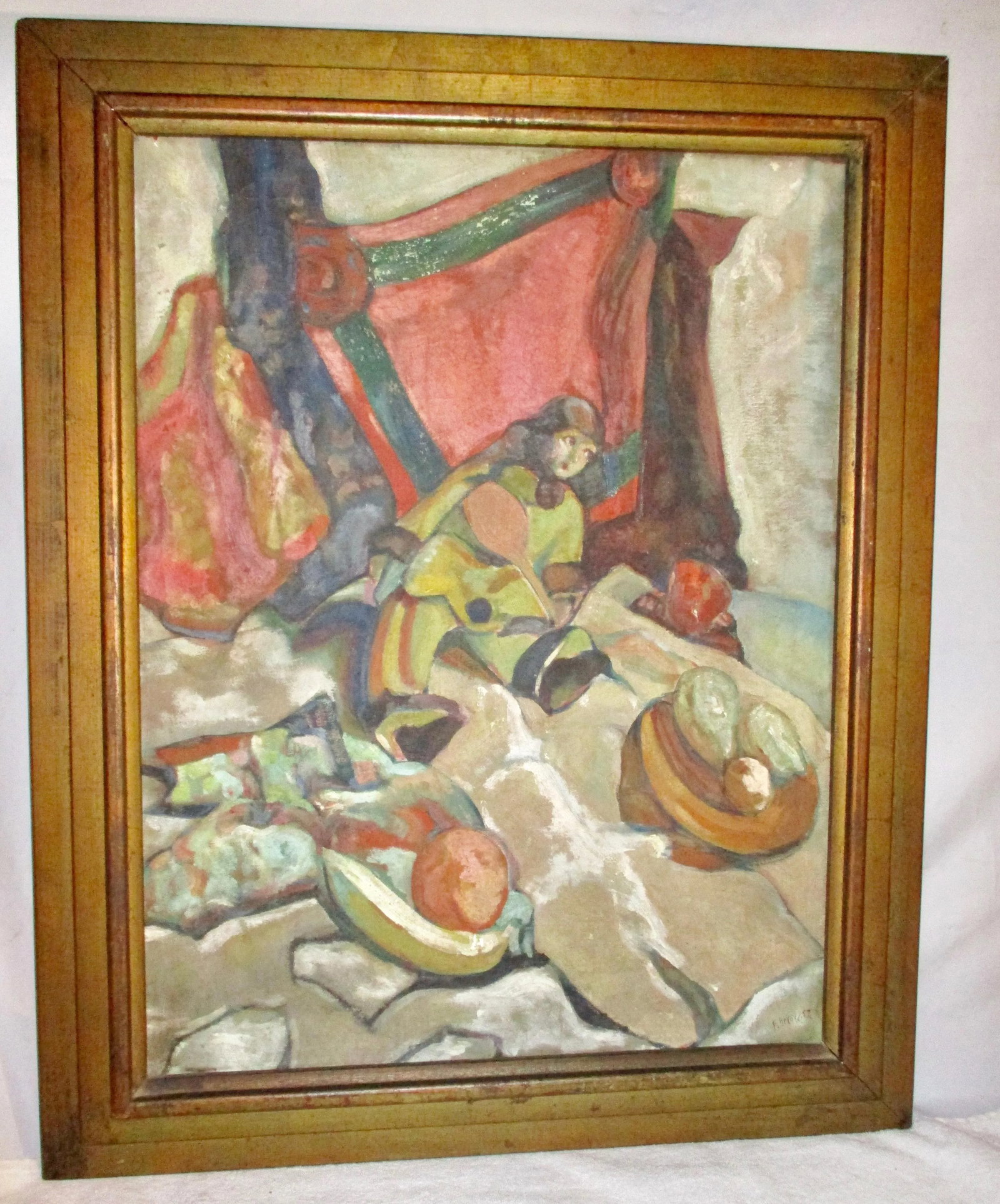 Frank Horowitz Still-Life With Doll Oil on Canvas Circa 1930's - 4