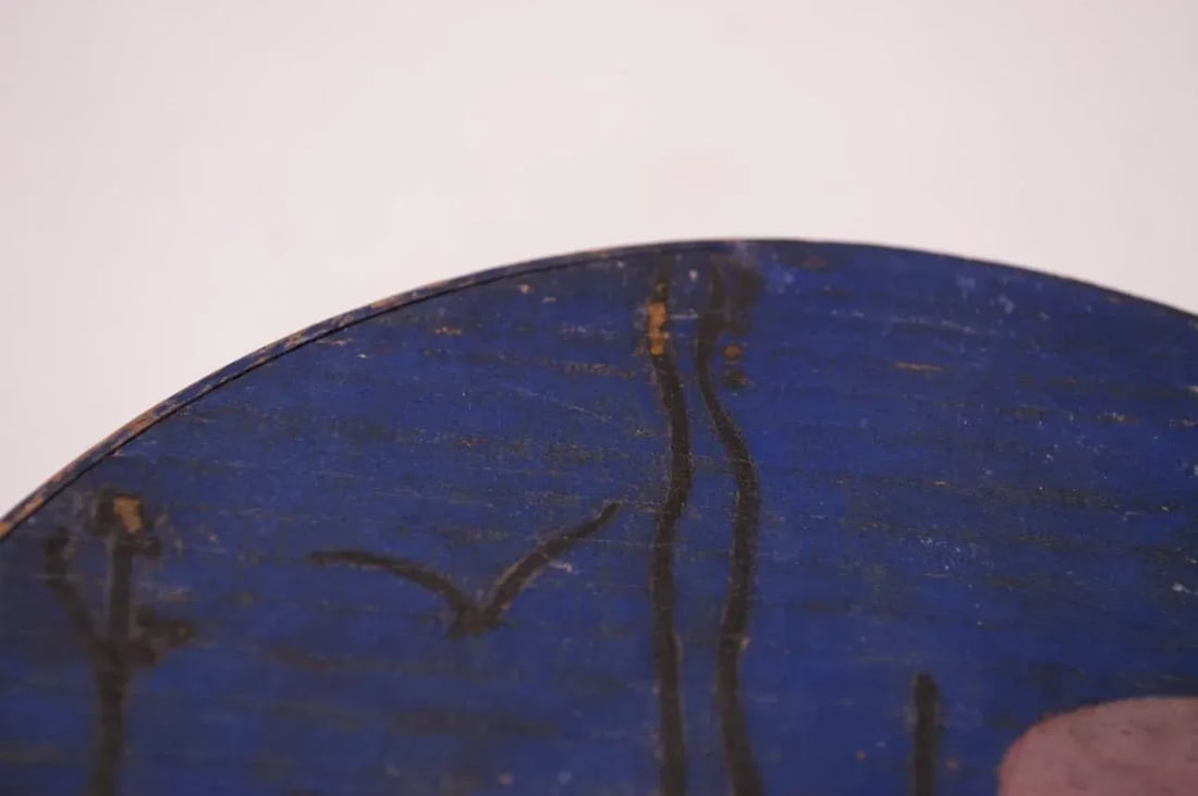Early 20th Century Americana Pantry Box in Indigo With Tree Motif - 11