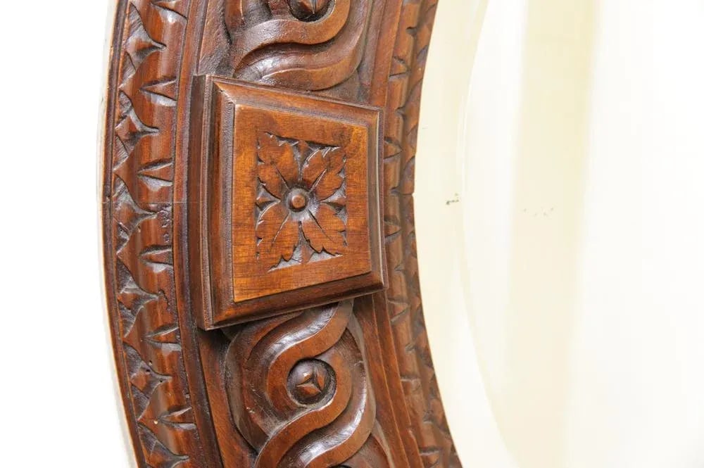 Antique Italian Oak Wall Mirror - 4