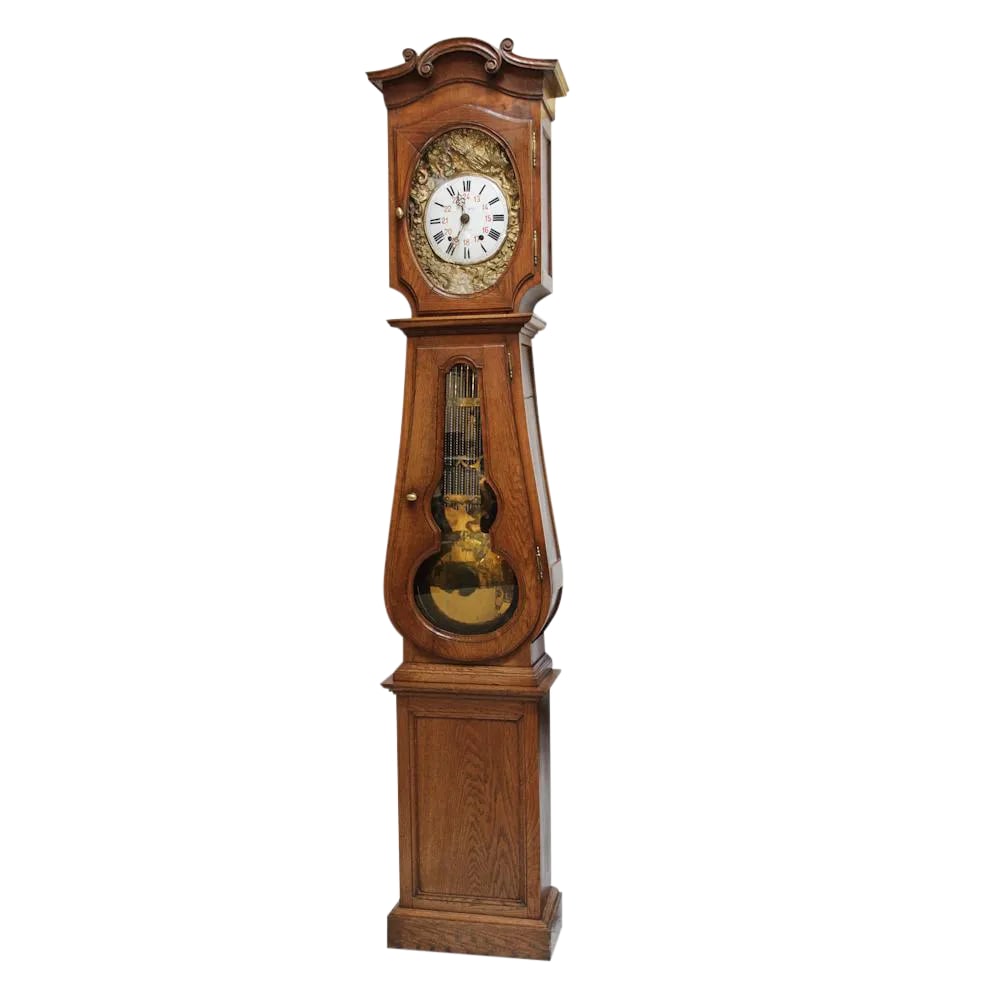 French Antique Oak Long Case Clock (1 of 8)