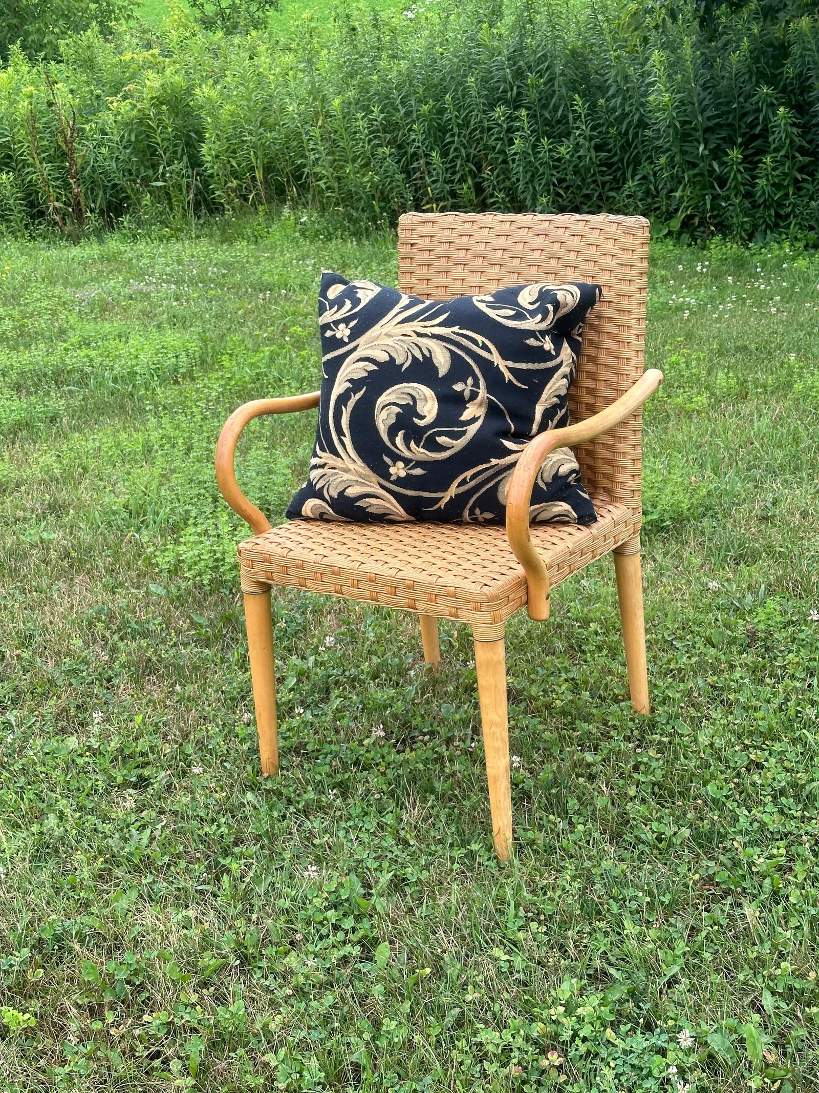 1970s Rattan and Wood Armchairs - Set of 3 - 7