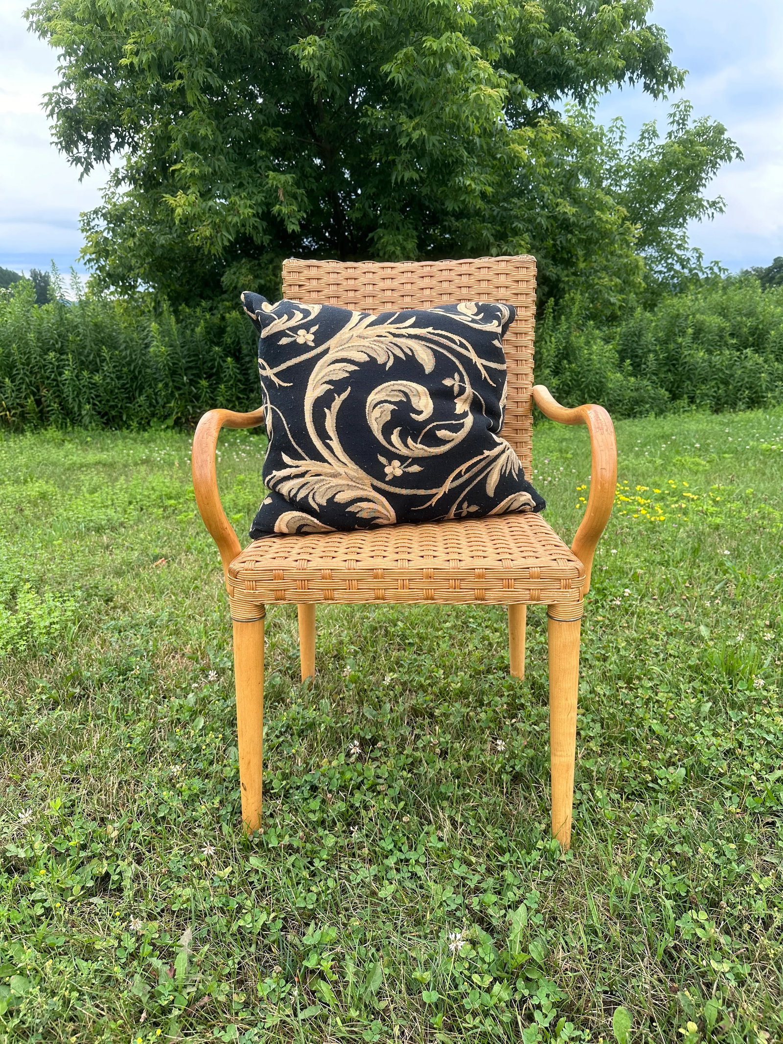 1970s Rattan and Wood Armchairs - Set of 3 - 8