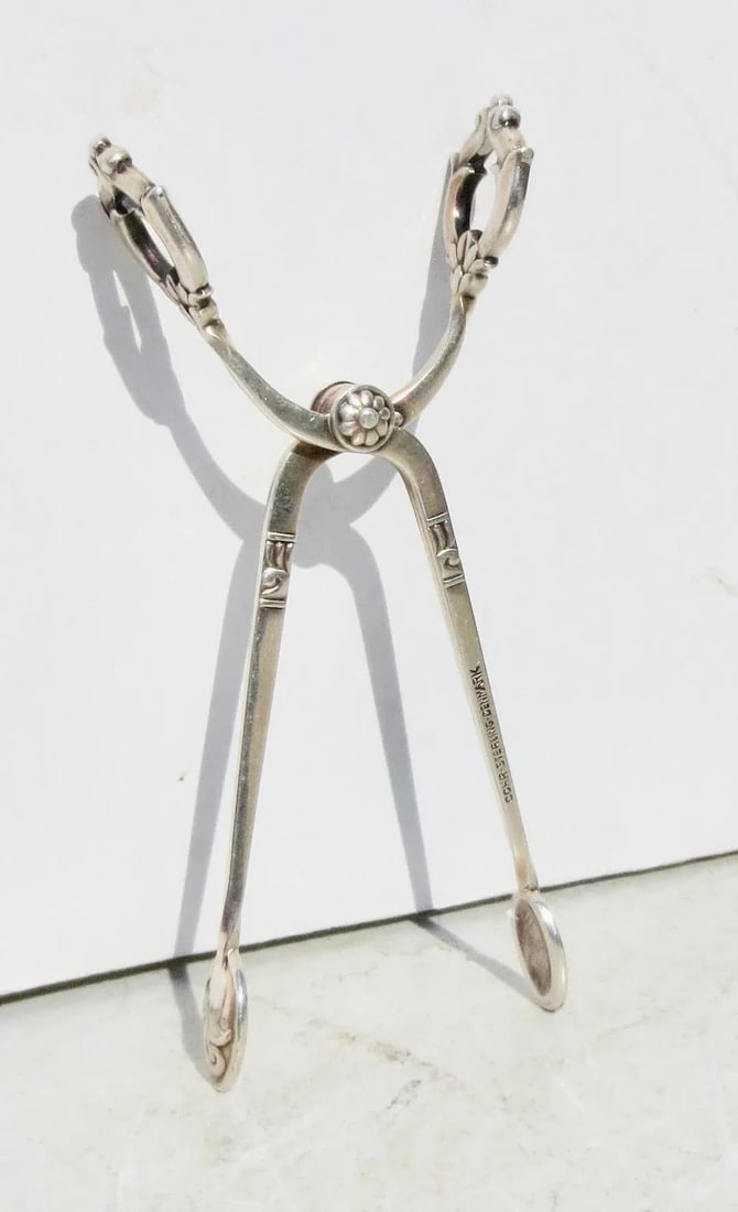Sterling Silver Sugar Tongs Danish by Cohr Vintage 50s - 2