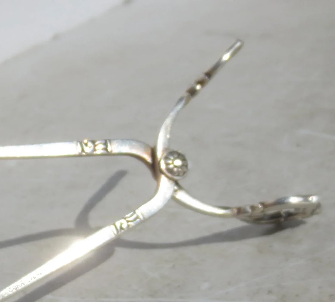 Sterling Silver Sugar Tongs Danish by Cohr Vintage 50s - 5