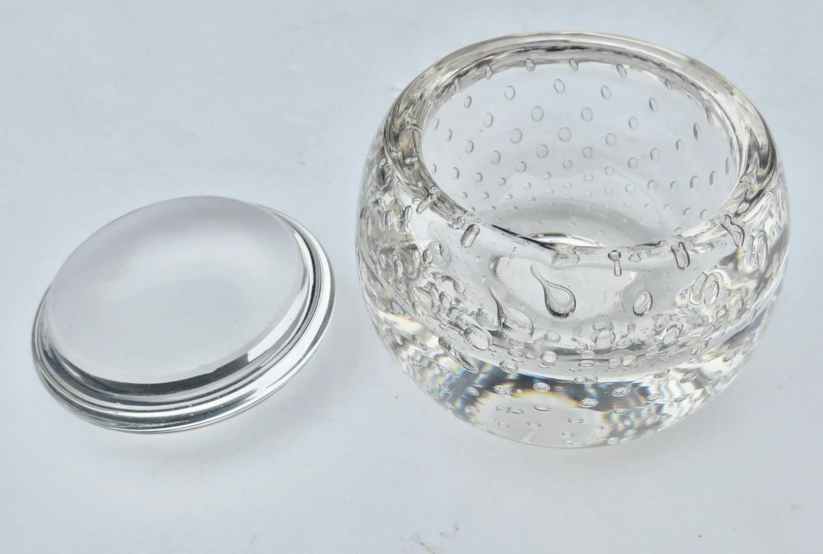 American Art Deco Crystal Lidded Bowl Circa 30s - 3