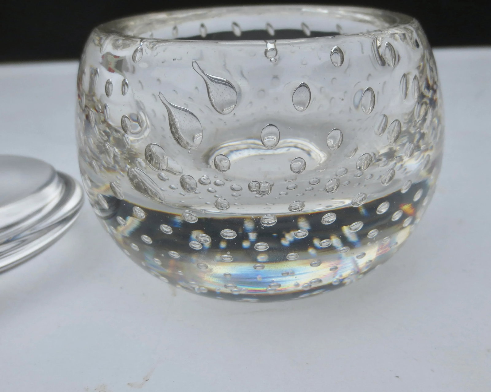 American Art Deco Crystal Lidded Bowl Circa 30s - 4