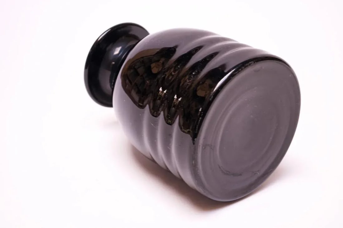 1960s German Lausitzer Glas Black Crystal Vase - 2