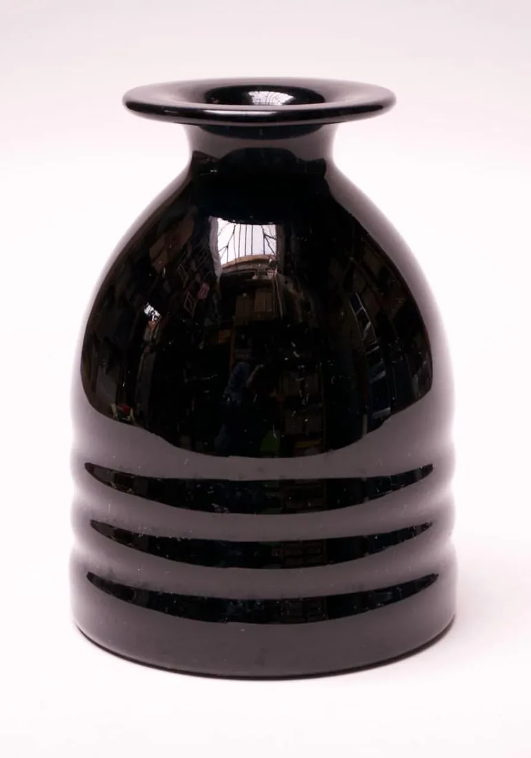 1960s German Lausitzer Glas Black Crystal Vase - 4