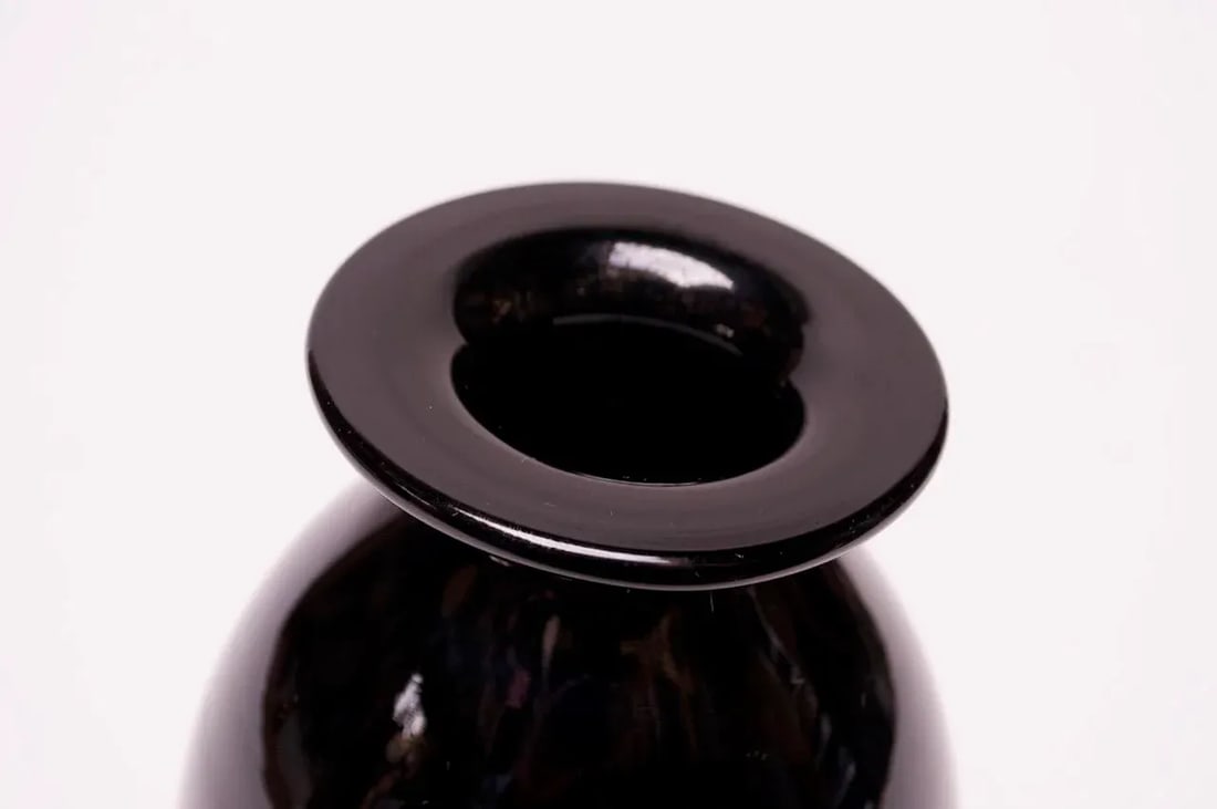 1960s German Lausitzer Glas Black Crystal Vase - 6