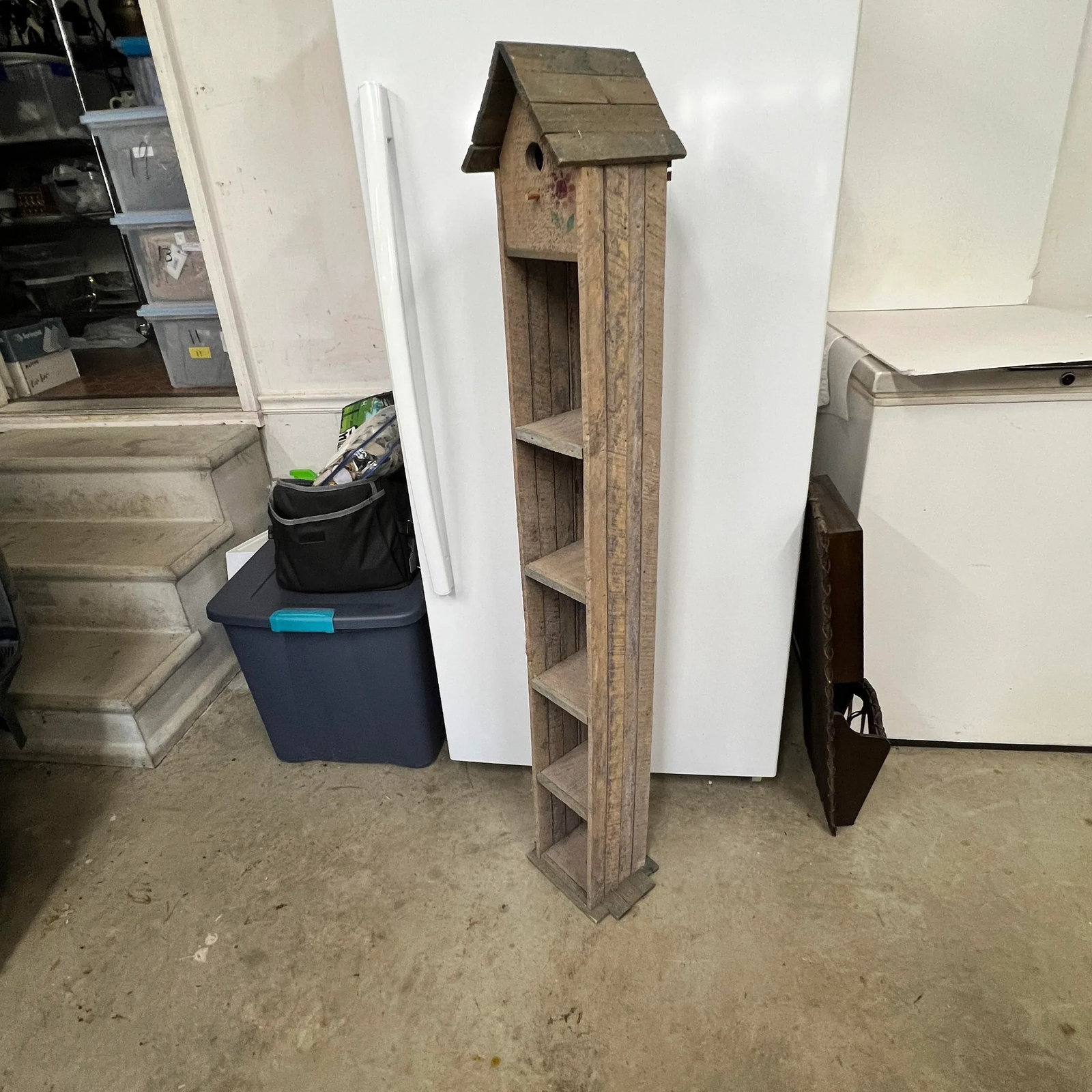 Handmade Farmhouse, French Country Style Standing Birdhouse With Shelves - 2