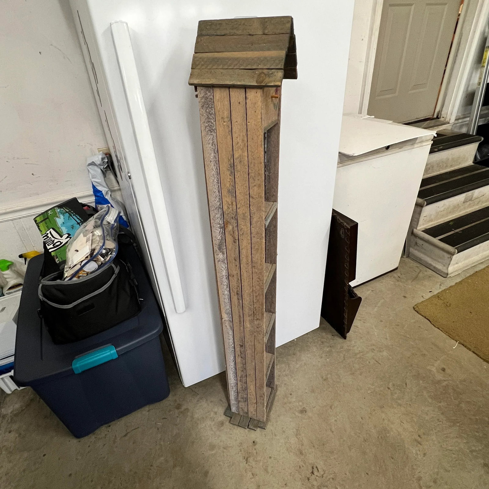 Handmade Farmhouse, French Country Style Standing Birdhouse With Shelves - 3