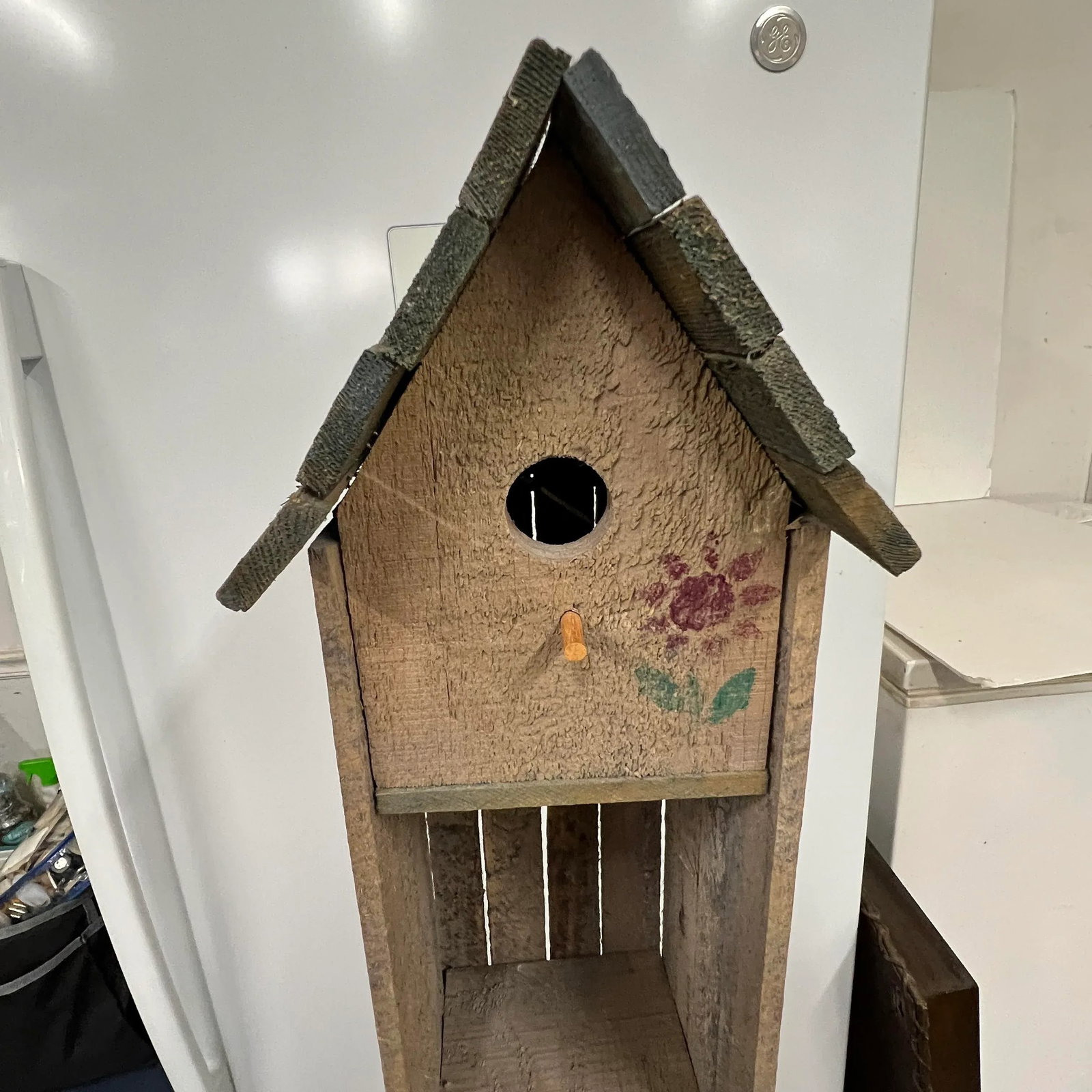 Handmade Farmhouse, French Country Style Standing Birdhouse With Shelves - 5