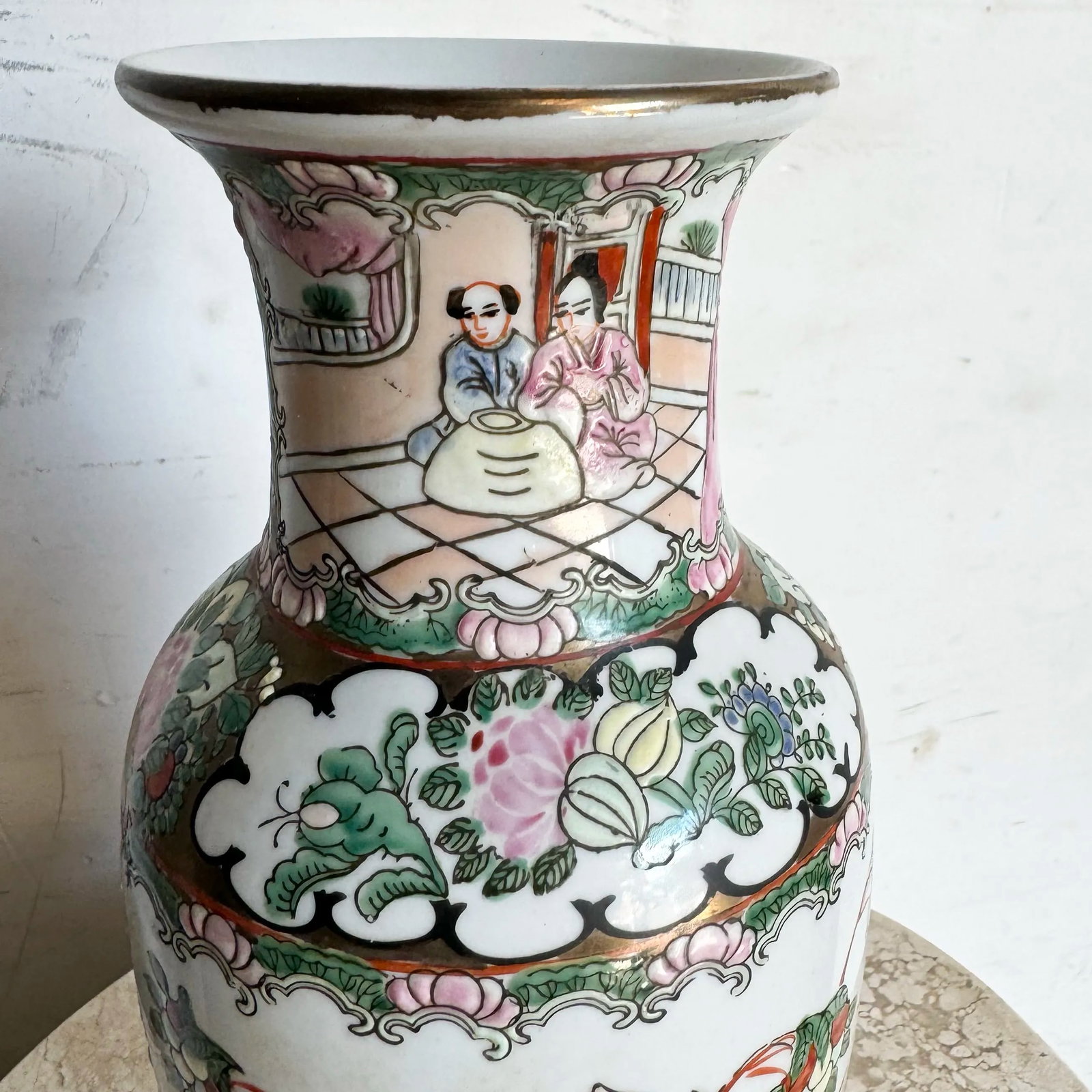 Vintage Chinese Hand Painted Porcelain Vase - 6
