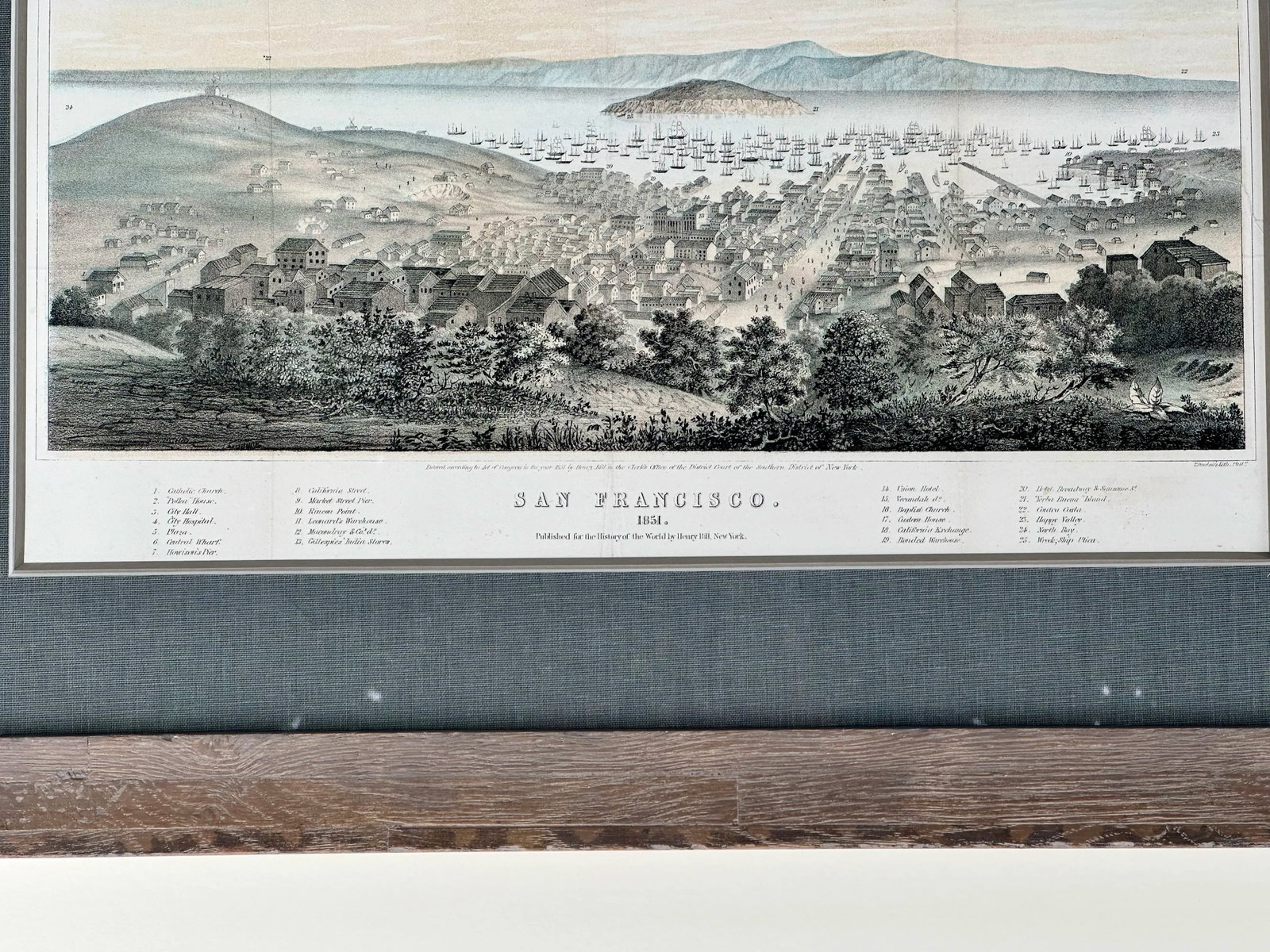1851 San Francisco Original Lithograph by T. Sinclair, Framed - 7