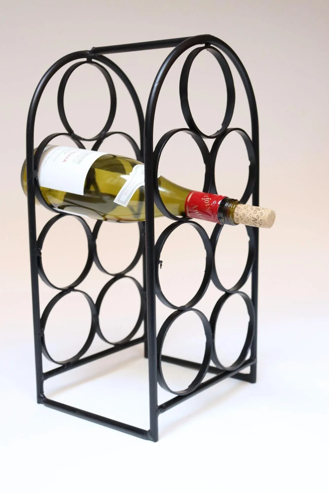 Vintage Wrought Iron Seven-Bottle Wine Holder by Arthur Umanoff - 2
