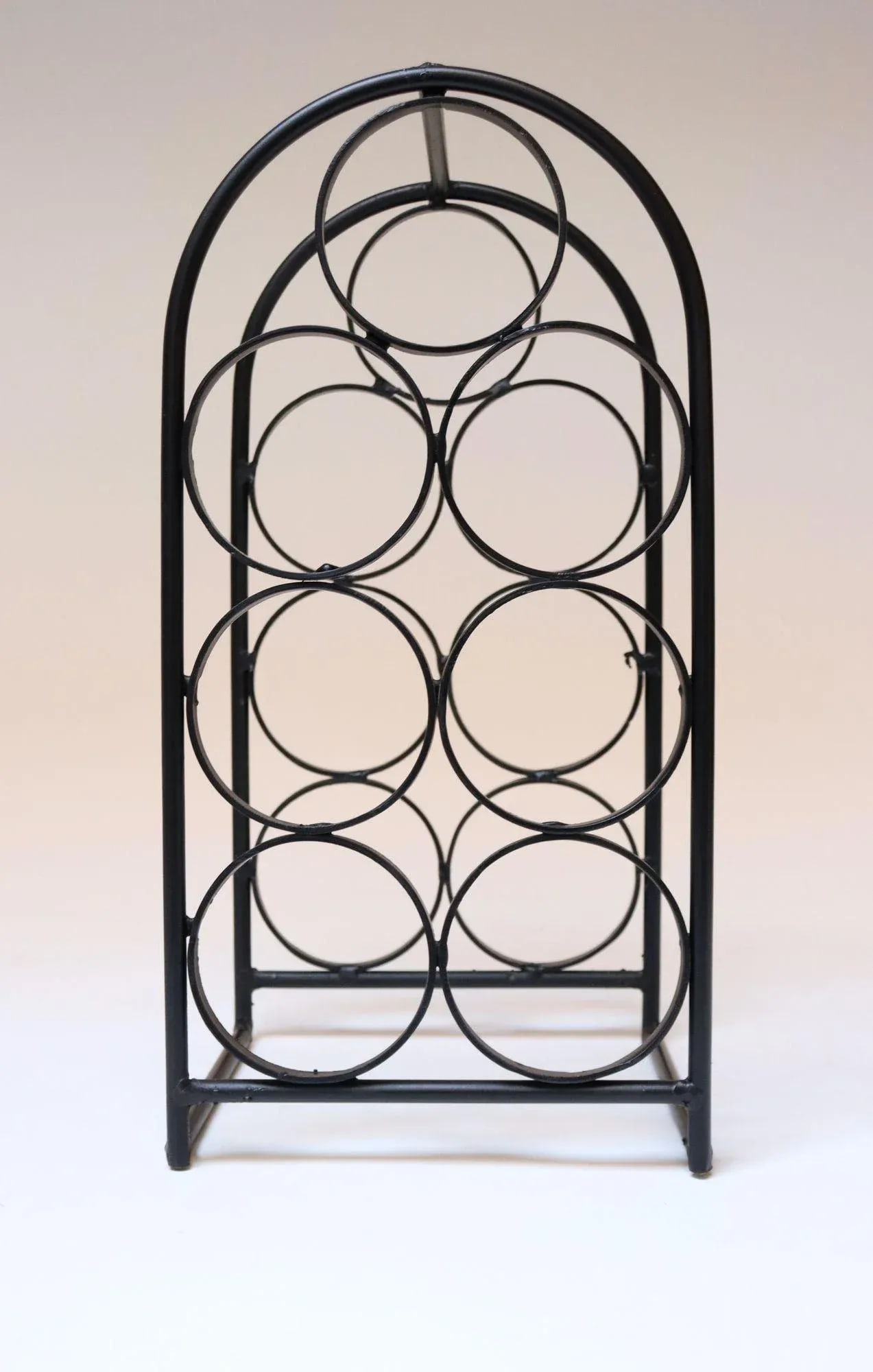 Vintage Wrought Iron Seven-Bottle Wine Holder by Arthur Umanoff - 3