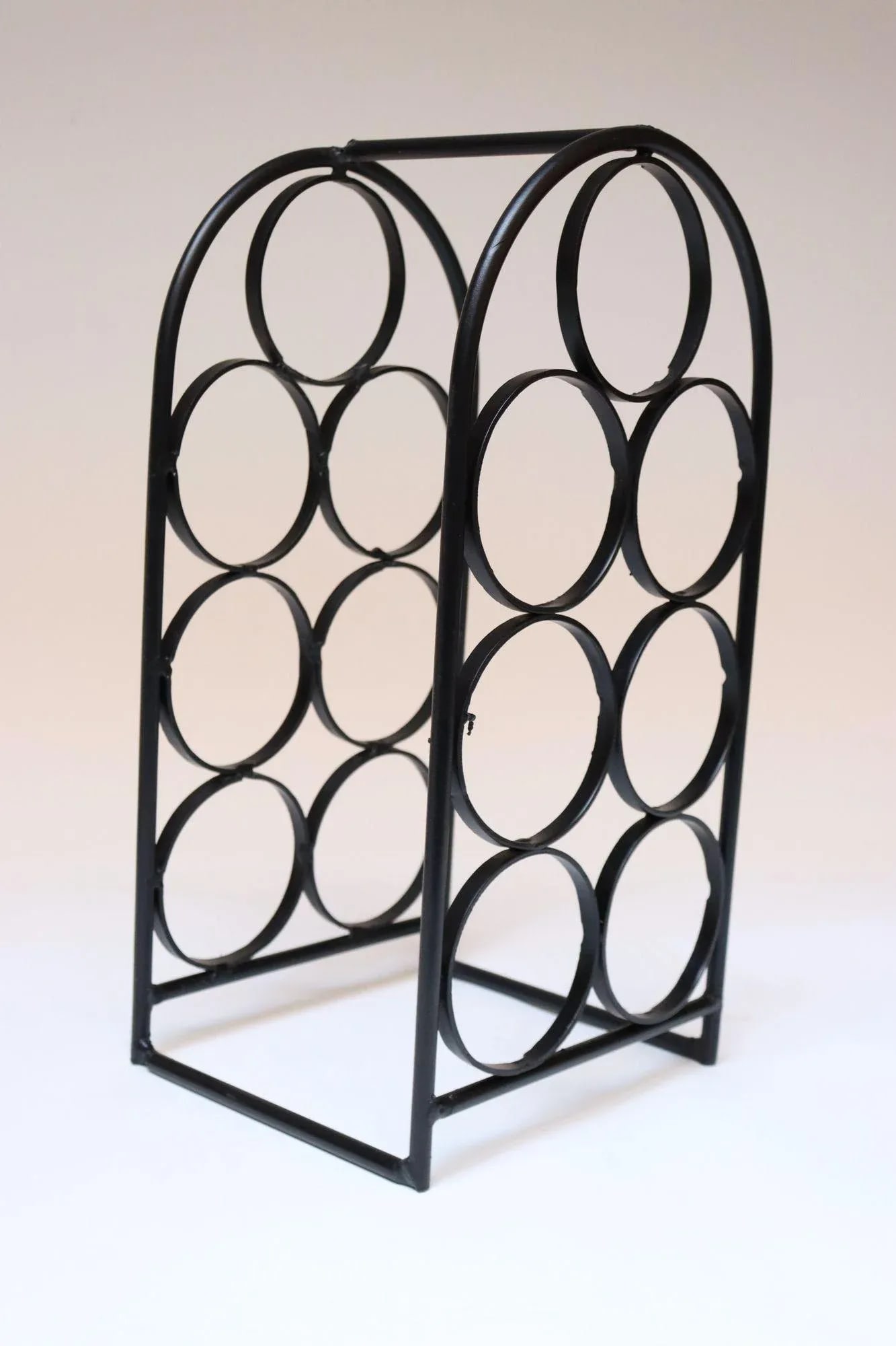 Vintage Wrought Iron Seven-Bottle Wine Holder by Arthur Umanoff - 5