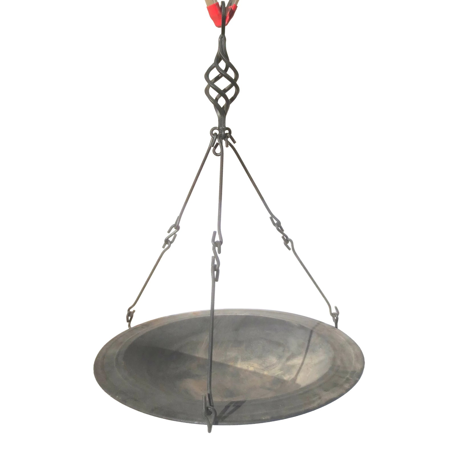 Wrought Iron Hanging Kitchen Trays: Vintage 90s' wrought Iron hanging tray. Heavy built with spirling details and interlocking hooks to hang with ease, it also looks terrific in the kitchen. The tray lifts out to wipe or clean, and is