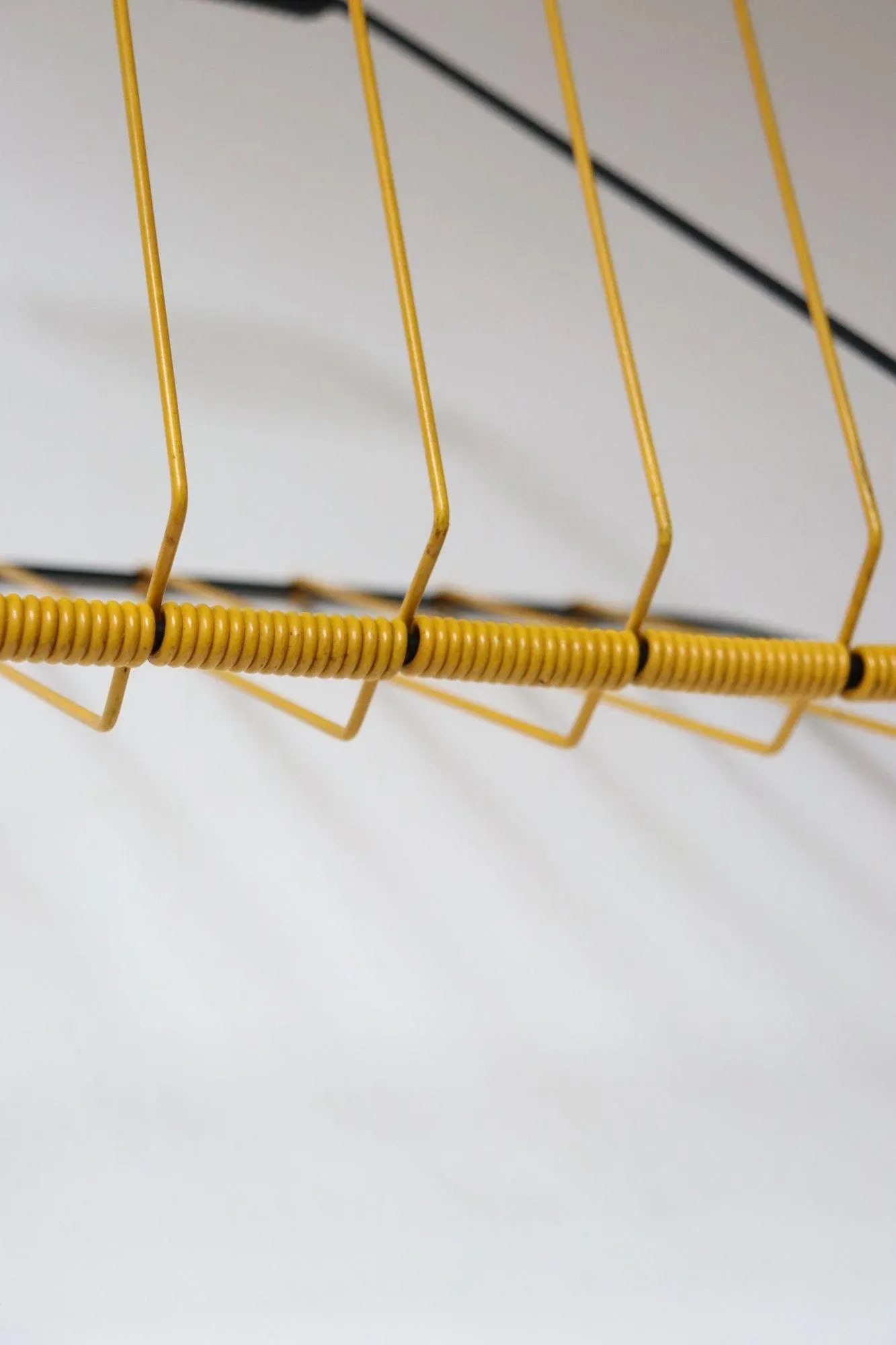 Vintage French Modern Yellow and Black Wire Magazine Rack - 7