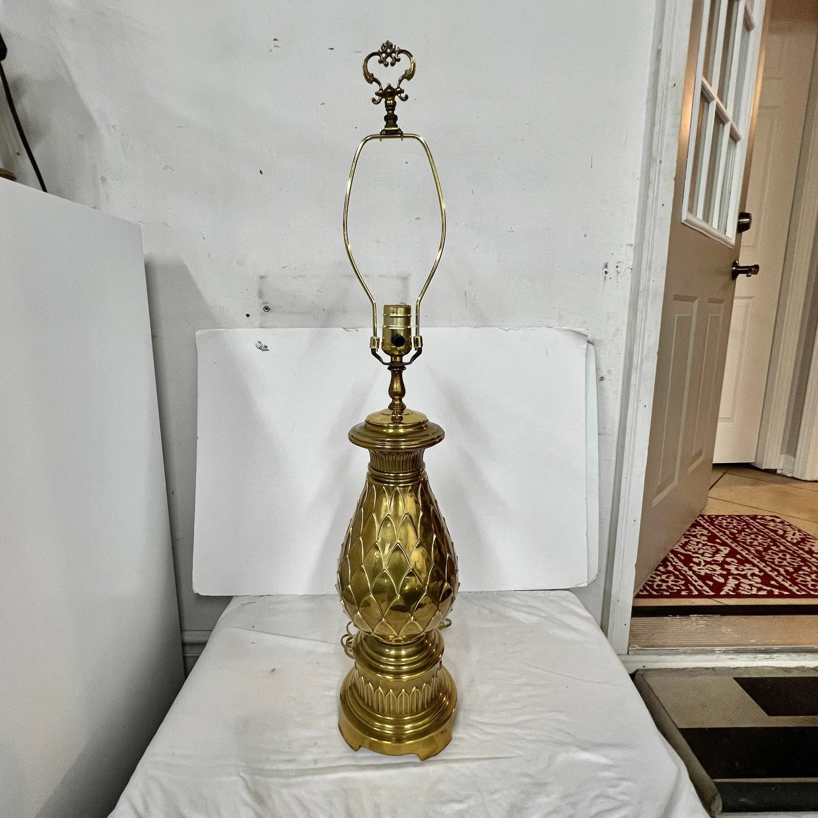 Vintage Brass Pineapple / Artichoke Table Lamp - 3