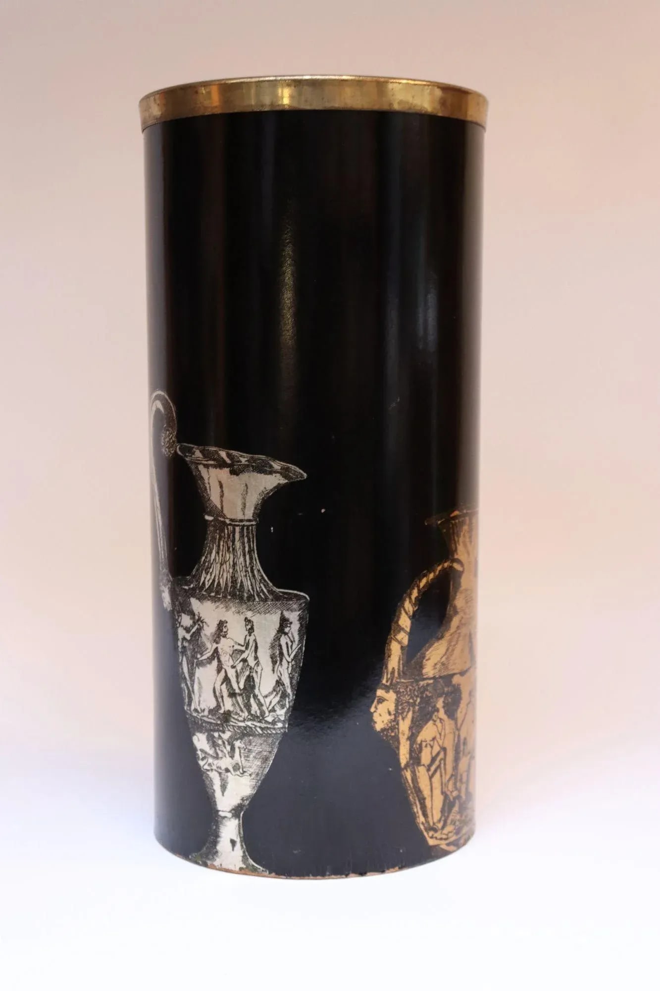 Italian Silkscreened Umbrella Stand With Greek Mythology Motif After Fornasetti - 2