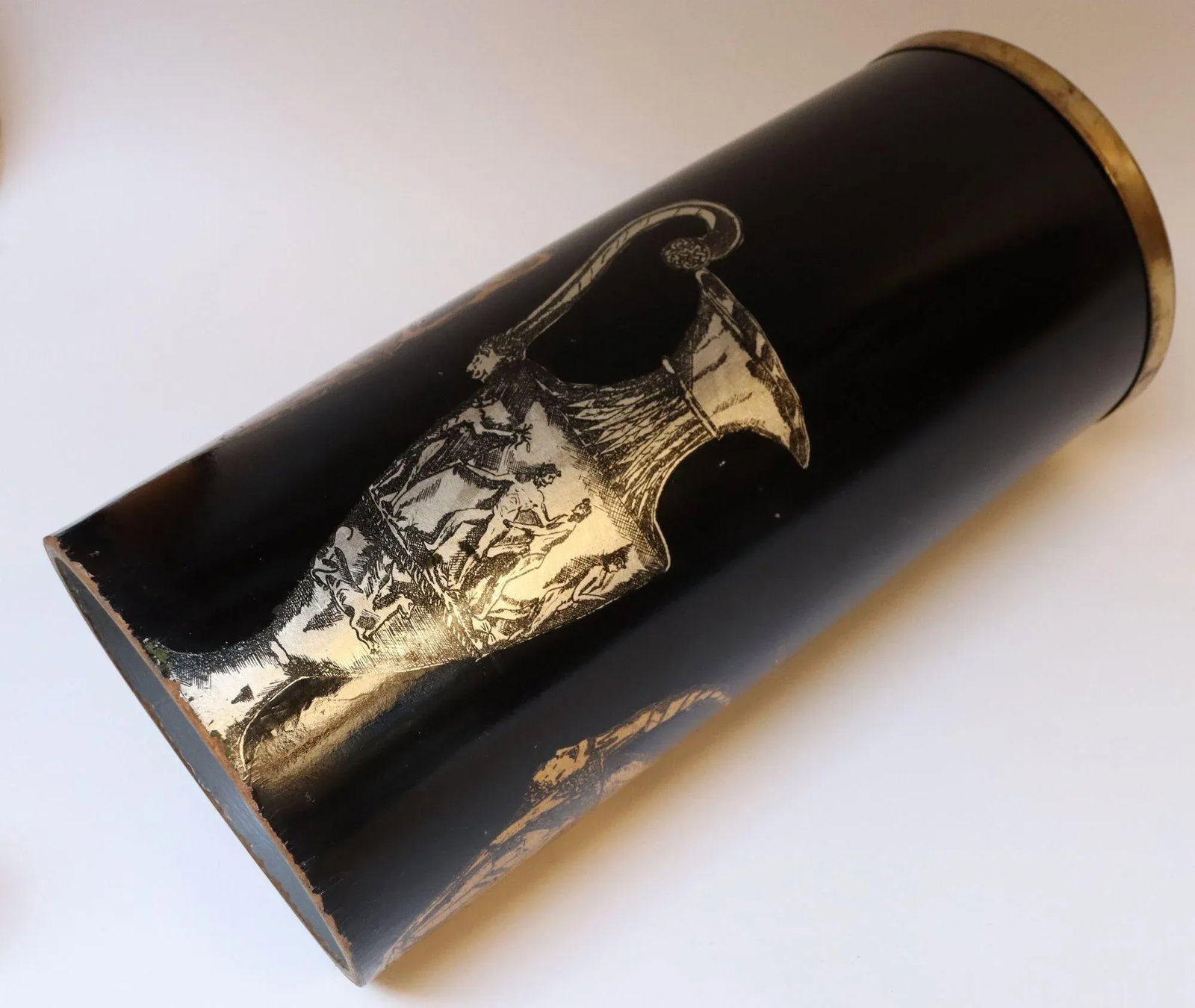 Italian Silkscreened Umbrella Stand With Greek Mythology Motif After Fornasetti - 3