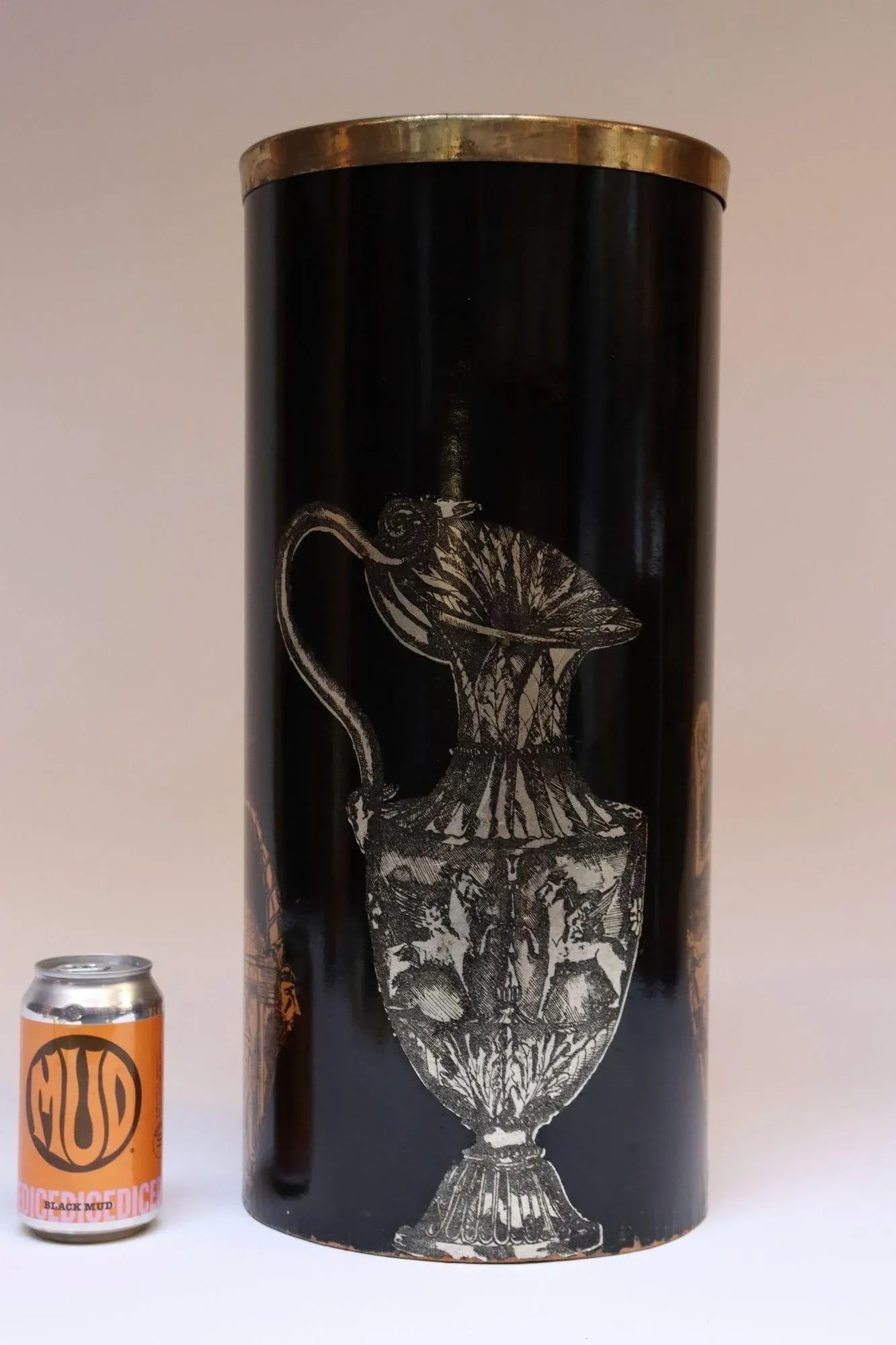 Italian Silkscreened Umbrella Stand With Greek Mythology Motif After Fornasetti - 5