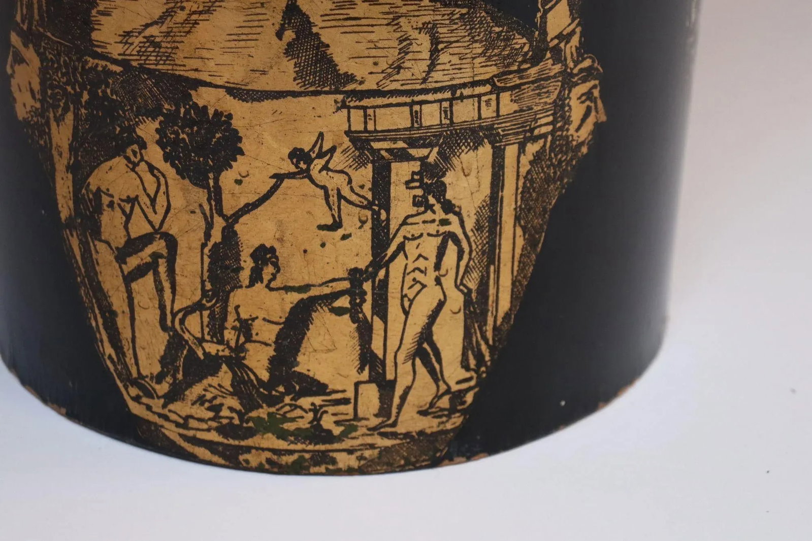 Italian Silkscreened Umbrella Stand With Greek Mythology Motif After Fornasetti - 7