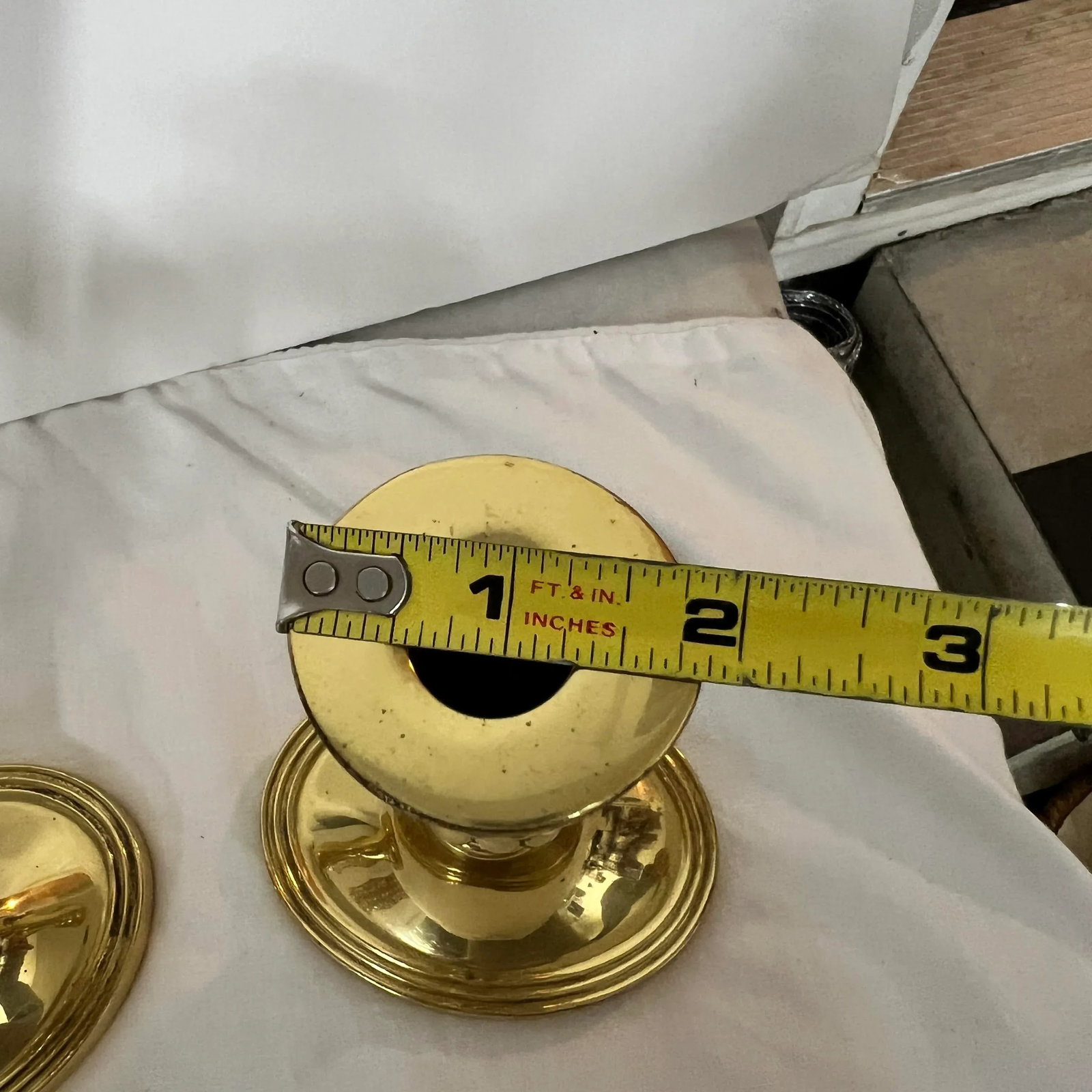 Vintage English Brass Candleholders - a Pair - 4