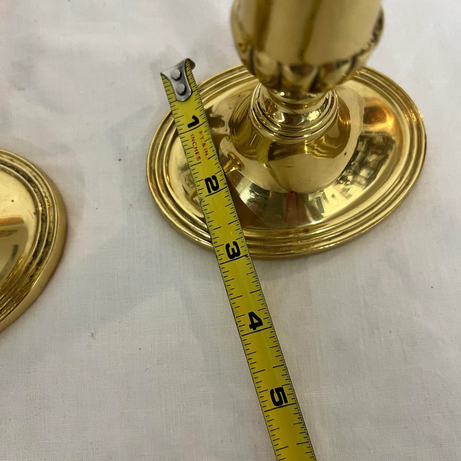 Vintage English Brass Candleholders - a Pair - 6