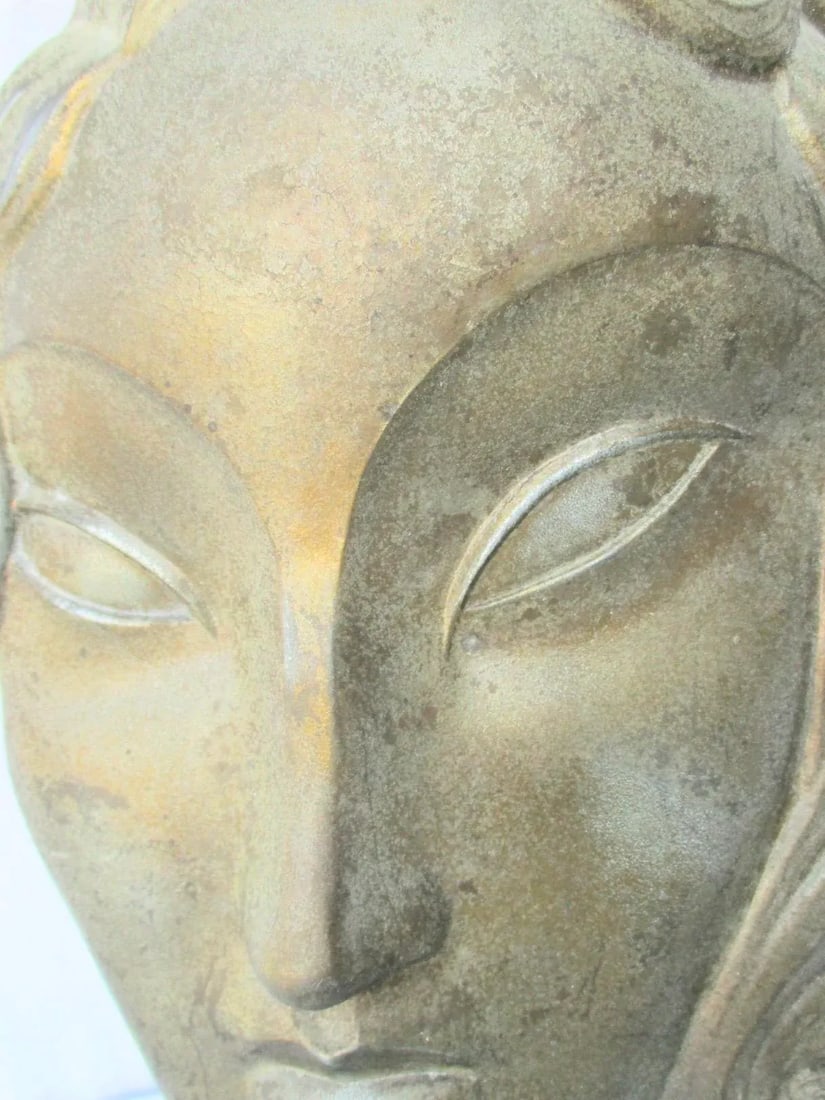 1920s Art Dec Spelter Female Wall Sculpture - 2