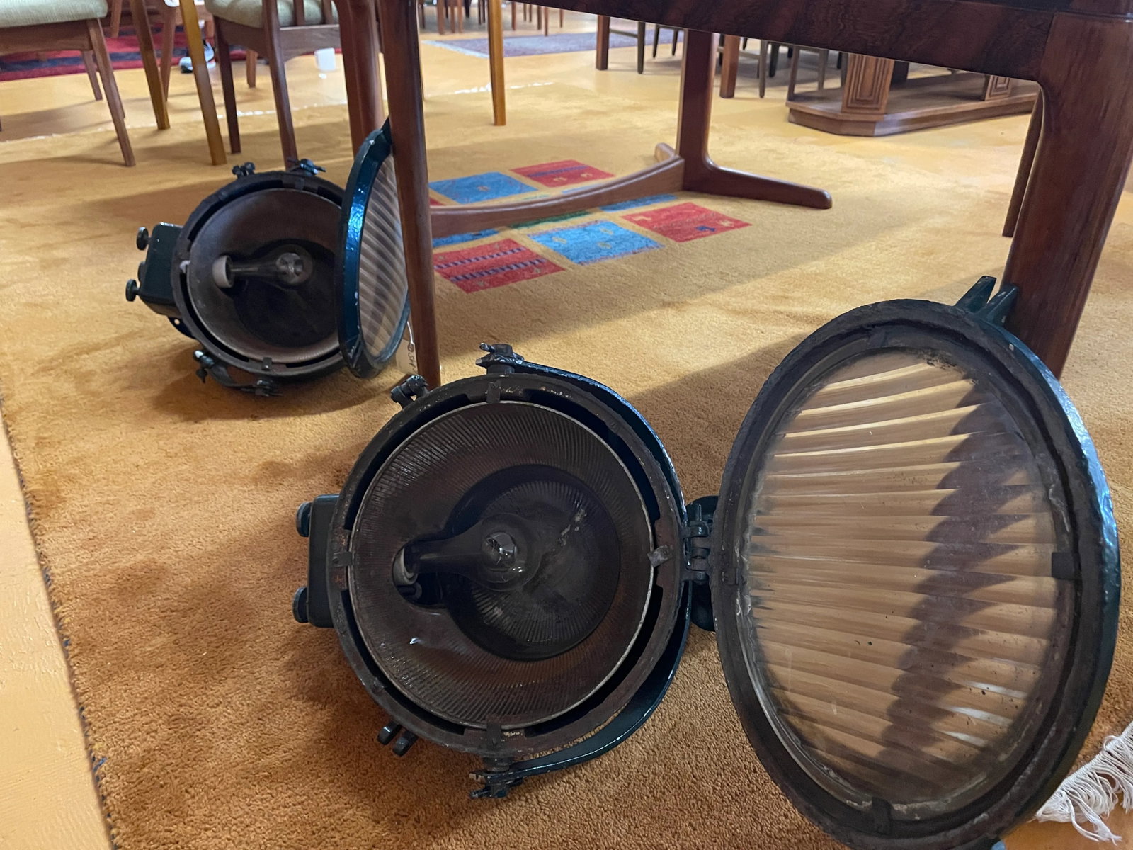 Vintage Ship's Lights - Large Spotlights - a Pair - 11