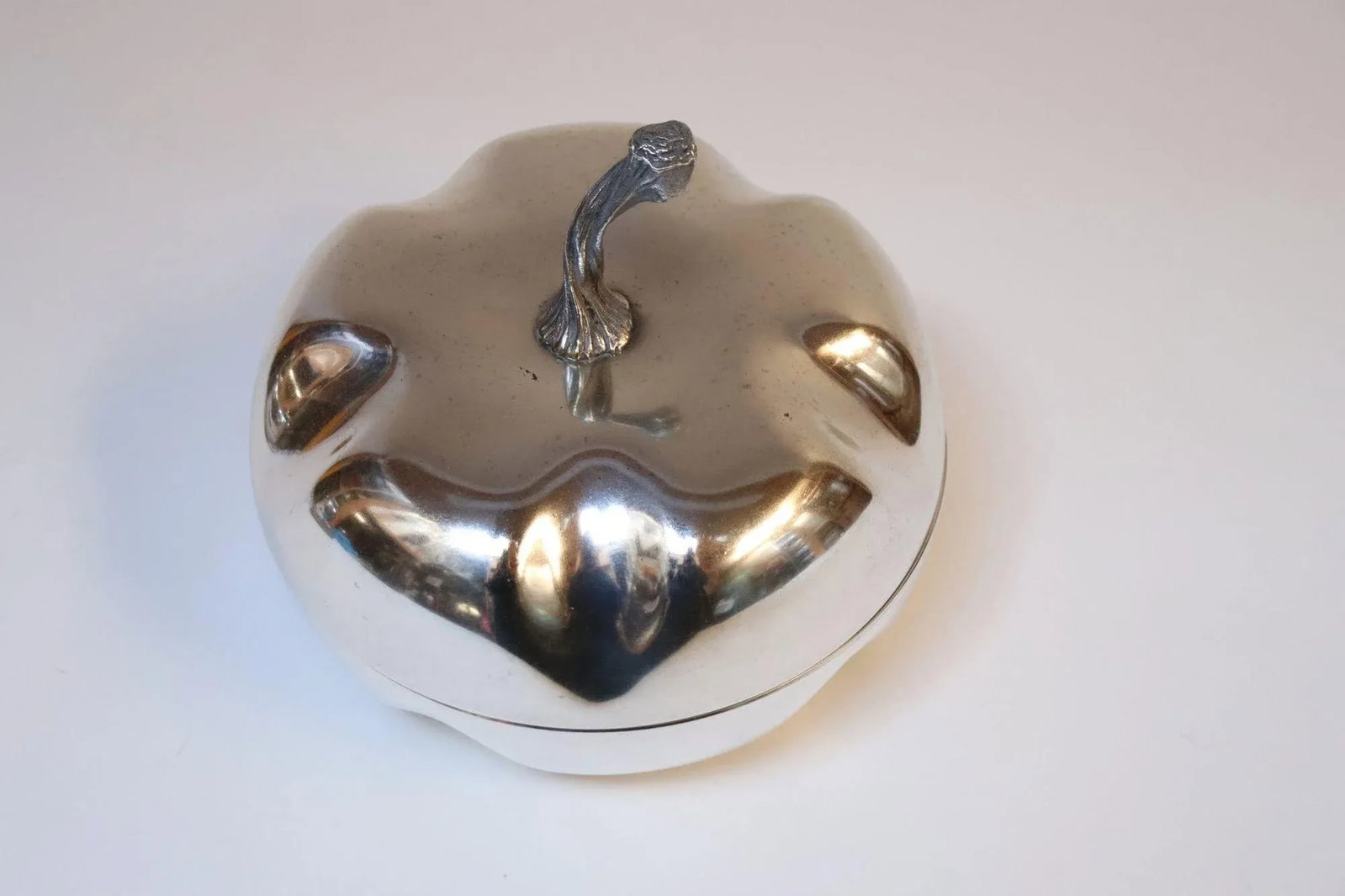 Vintage Italian Modernist Silver-Plated "Squash" Lidded Serving / Candy Dish - 5