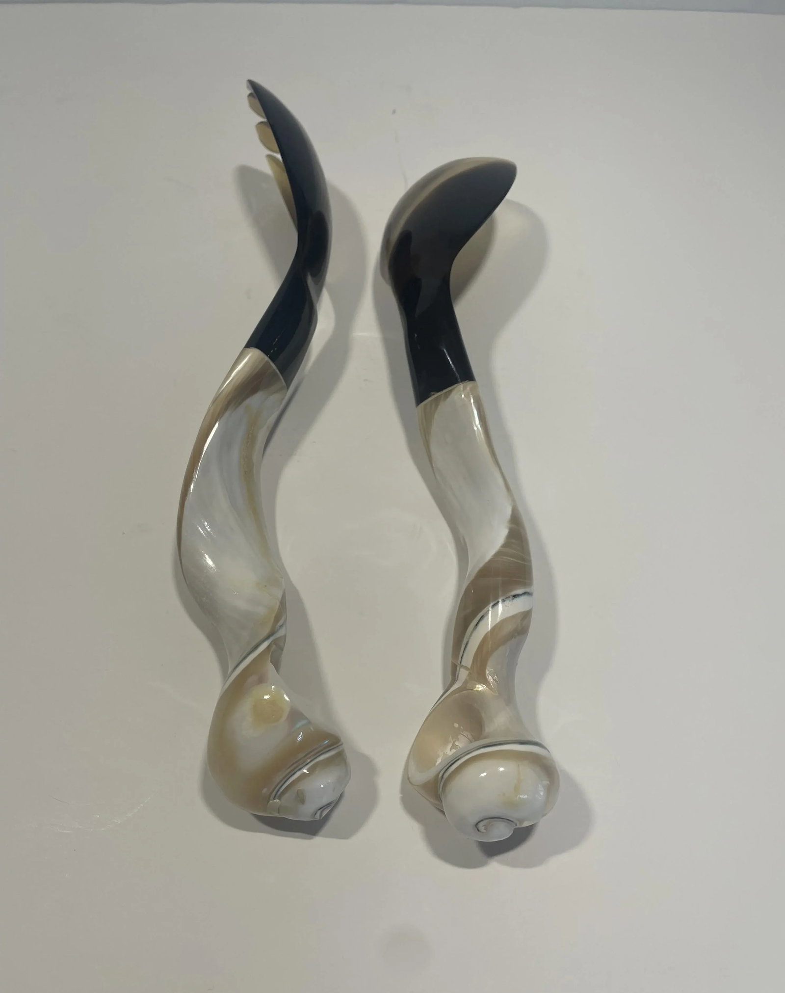 Late 20th Century Artisan Crafted Horn and Shell Serving Utensils - a Pair - 10