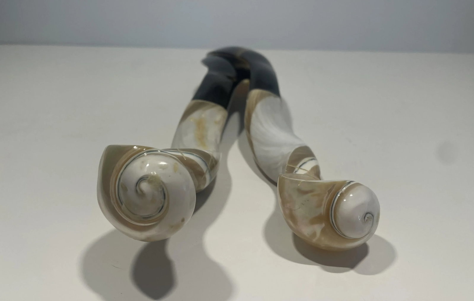 Late 20th Century Artisan Crafted Horn and Shell Serving Utensils - a Pair - 11