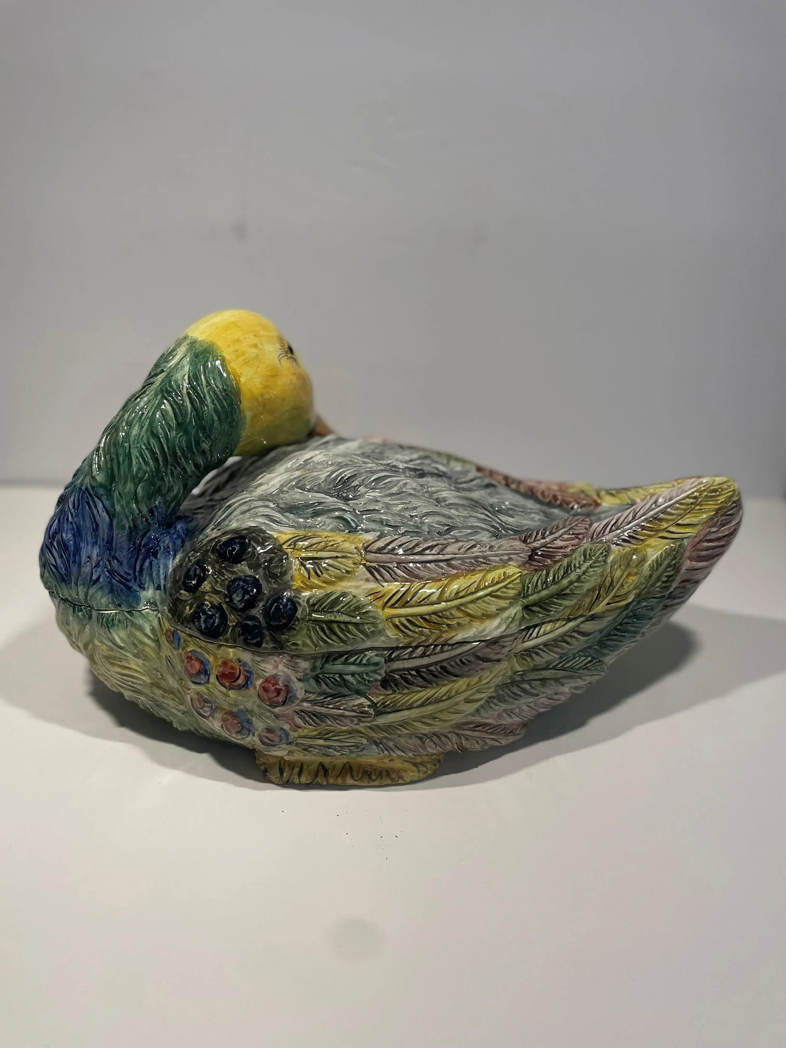 Vintage Large Hand-Painted Italian Ceramic Duck Tureen - 6