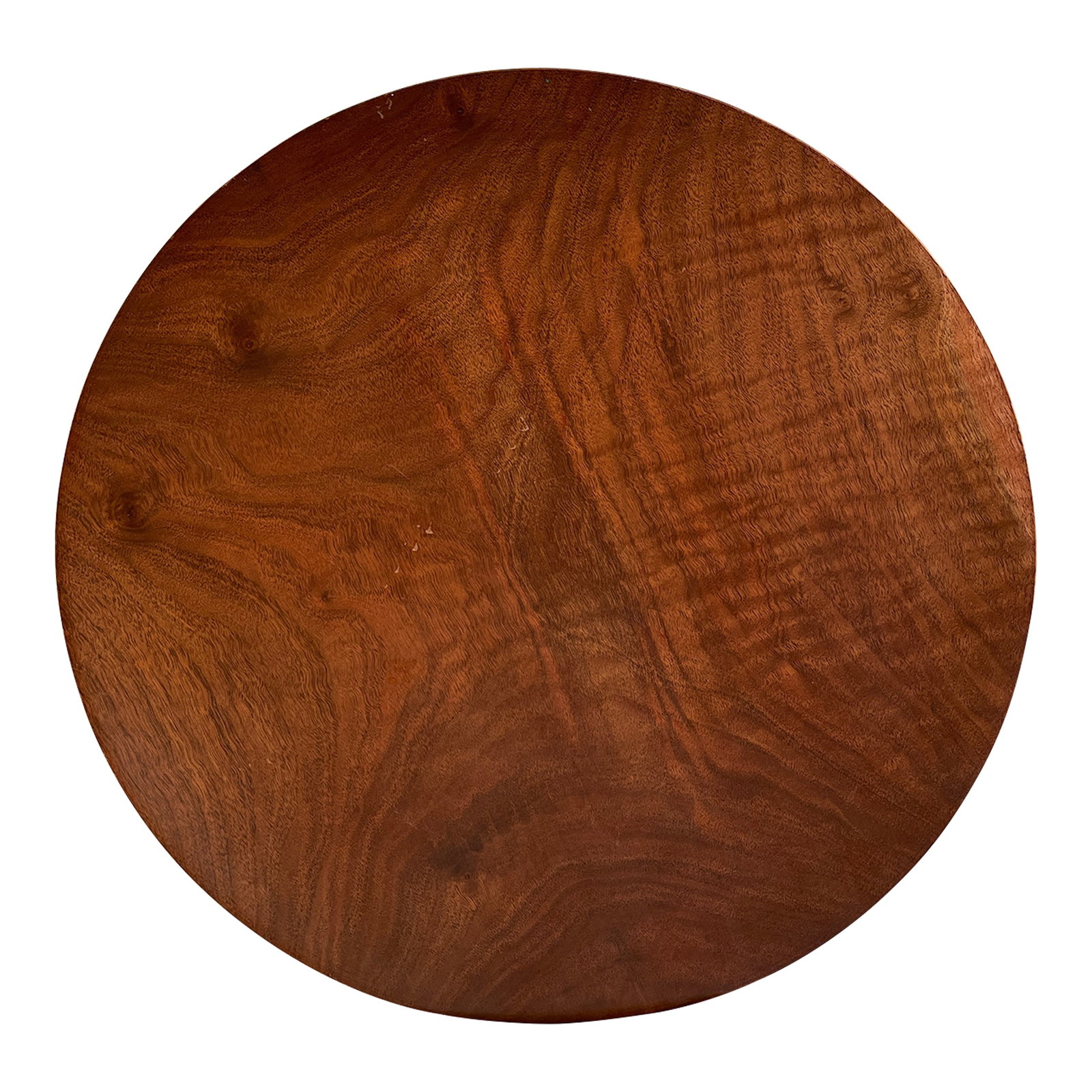 Bob Stocksdale Black Walnut Platter for "Mom and Dad" Circa 1965: Bob Stocksdale (1913-2003 American) California Black Walnut 1965 Charger 18.5''x2''. Impressive large turned charger signed and inscribed ''Mom and Dad August 15, 1965'' on verso. Very good