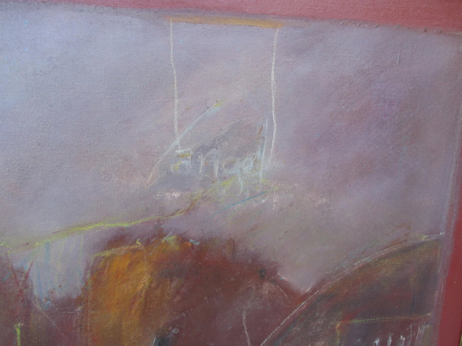 Dark Day in Heaven Angels Flying Low Art 1977 Painting - 2