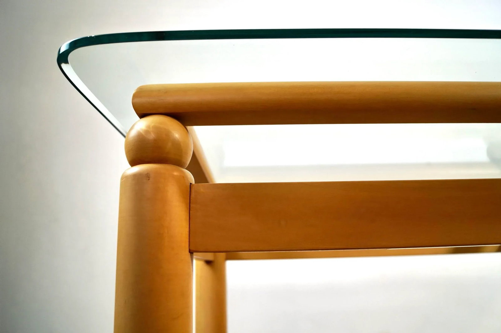 1990's Postmodern Ethan Allen Solid Maple & Glass End Table - 10