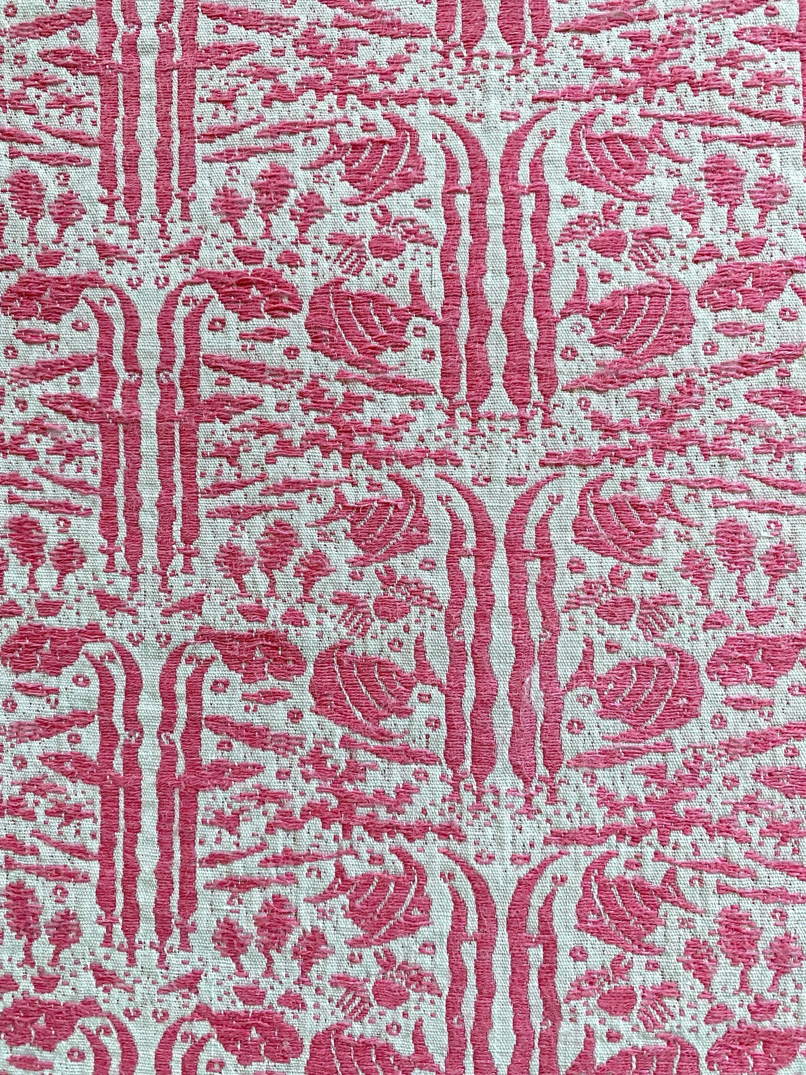 1950s Linen Pink and White Tropical Fish Print Placemats Cloth Napkins - Set of 8 - 4