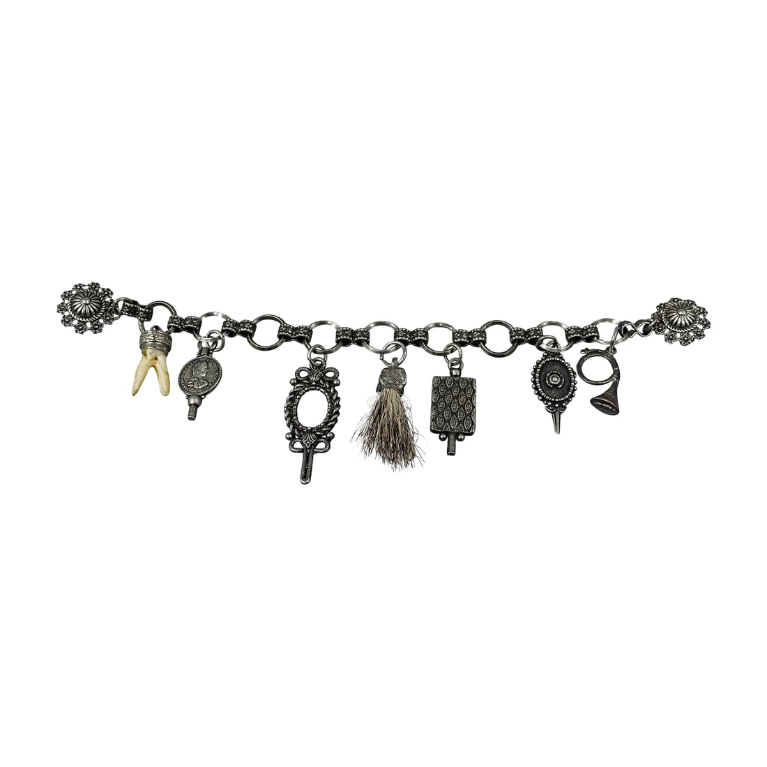Vintage Bavarian Traditional Costume Jewelry Charivari With Hunting Pendants: Vintage Bavarian Traditional Costume Jewelry Charivari with Hunting Pendants A Bavarian Charivari from the middle of the 20th century. A beautiful piece of historical Bavarian folk art jewelry, a