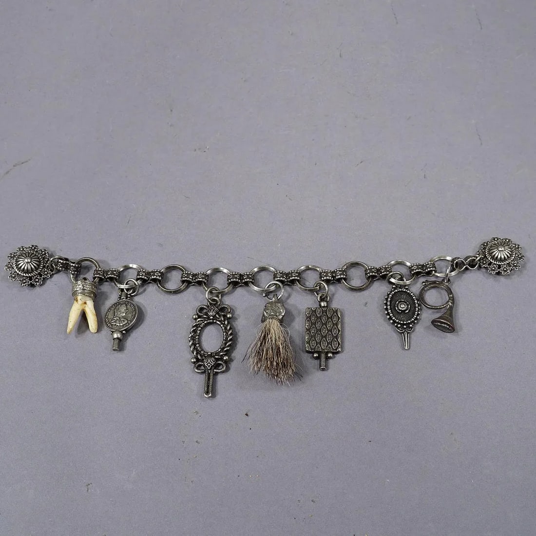 Vintage Bavarian Traditional Costume Jewelry Charivari With Hunting Pendants - 2