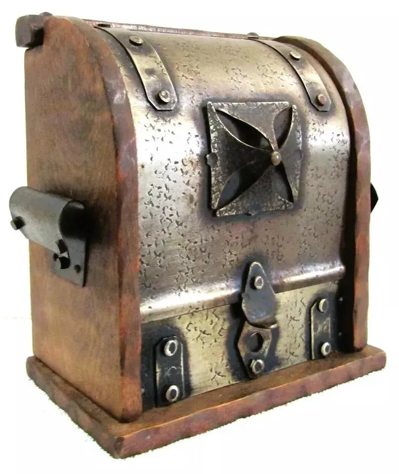 French Arts & Crafts Wine Cave Bottle Holder With Decorative Metal Work, Circa 1920s - 10
