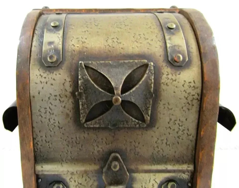 French Arts & Crafts Wine Cave Bottle Holder With Decorative Metal Work, Circa 1920s - 2