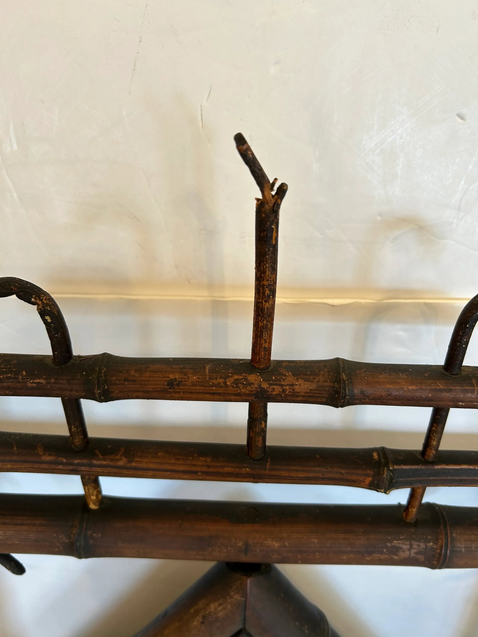 Adirondack Style Bamboo Antique Mirror and Coat Hanger - 2