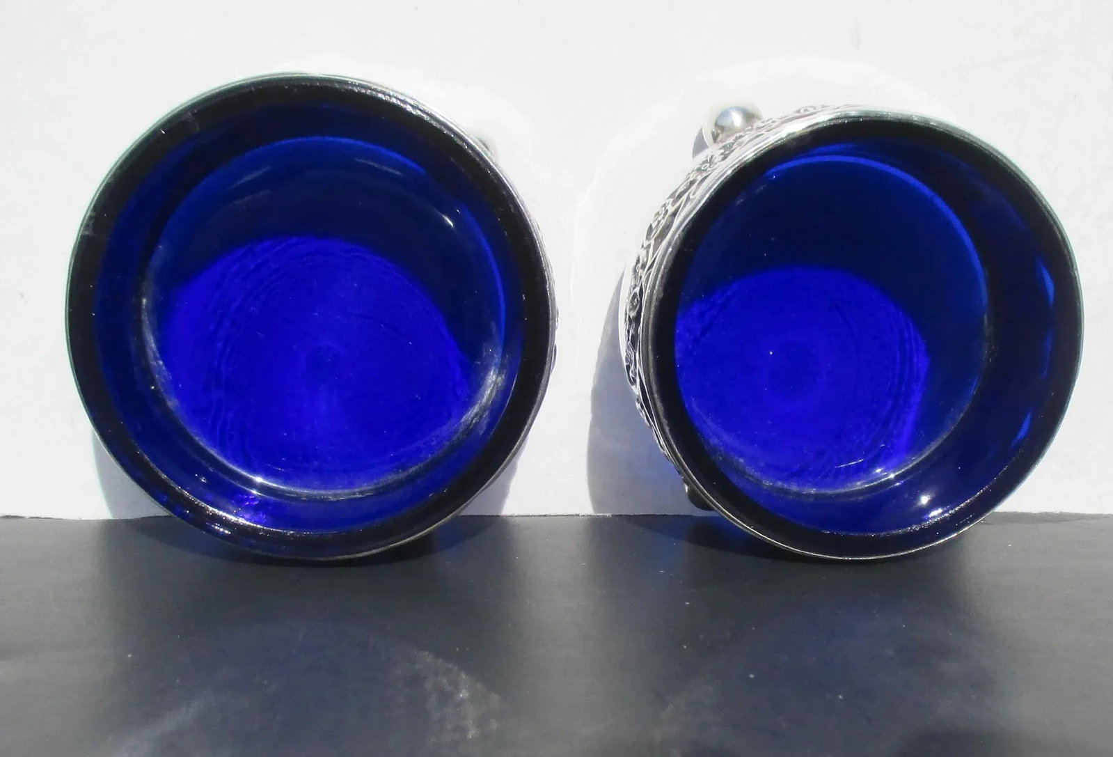 Sterling Silver Salt Cellars- A Pair of 2 - 2