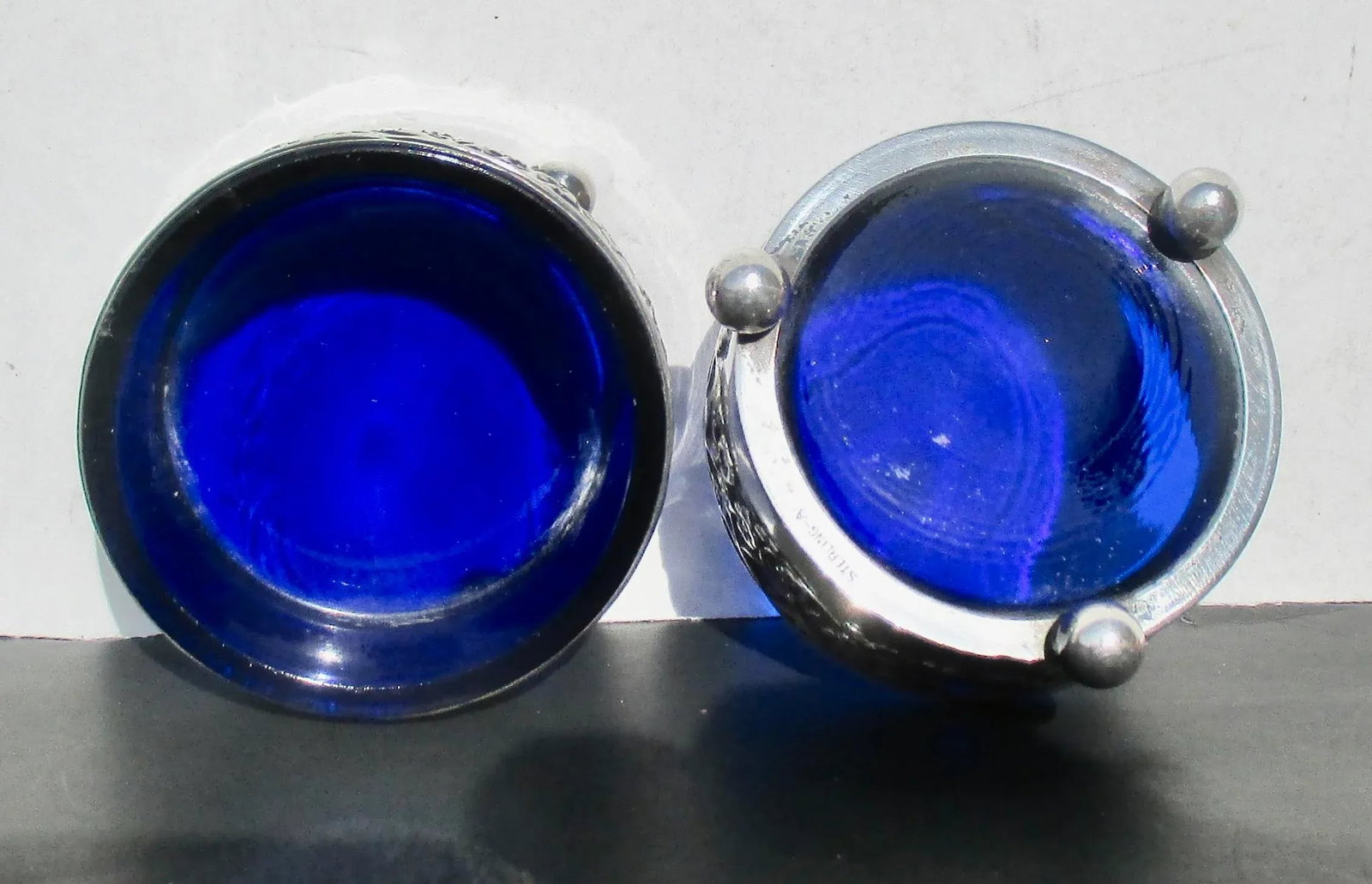 Sterling Silver Salt Cellars- A Pair of 2 - 4
